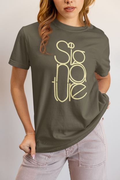 The Signature Tee - Minimalist Typographic Luxury Graphic T-Shirt