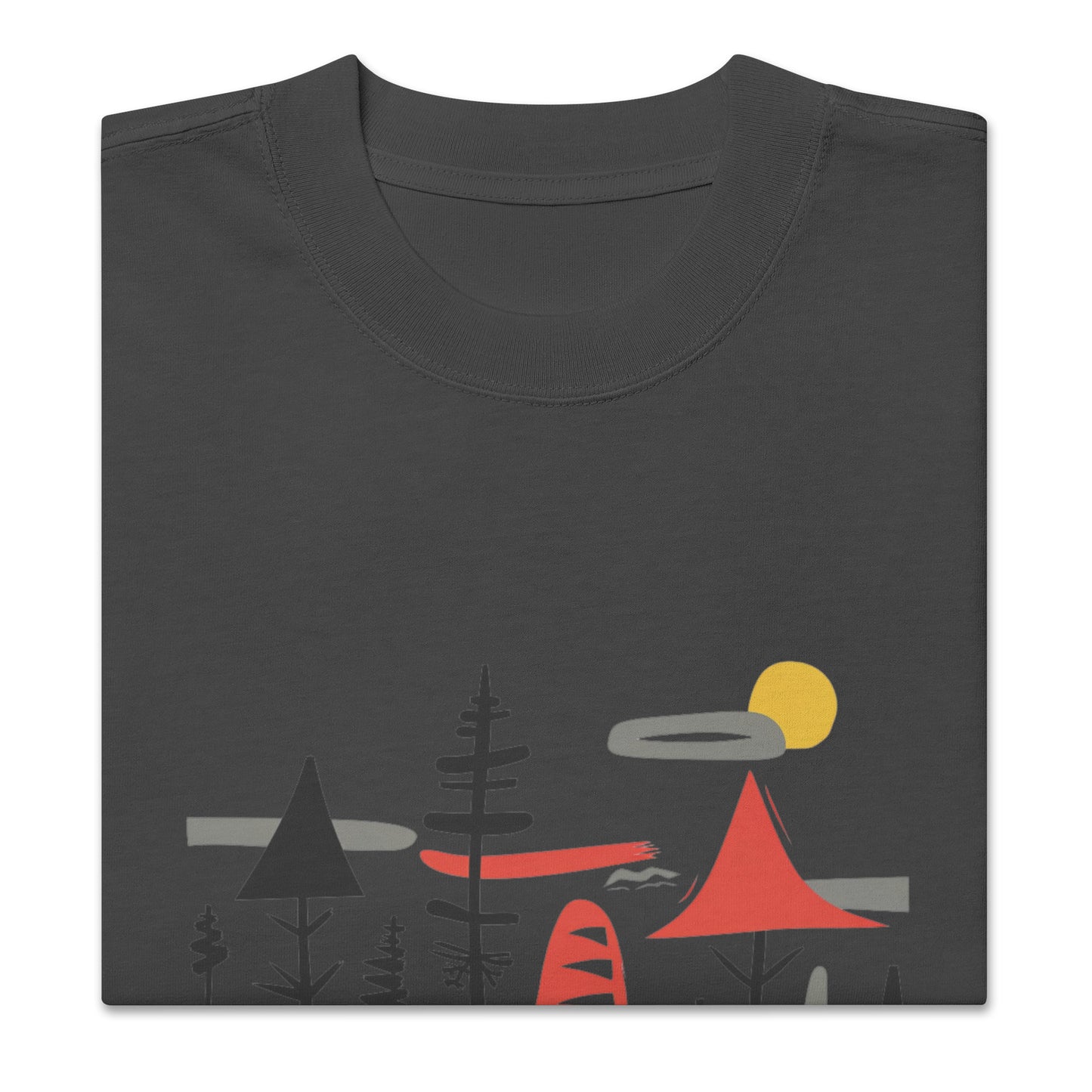 Retro Caravan Oversized Faded T-Shirt – Premium Heavyweight Outdoor Graphic Tee