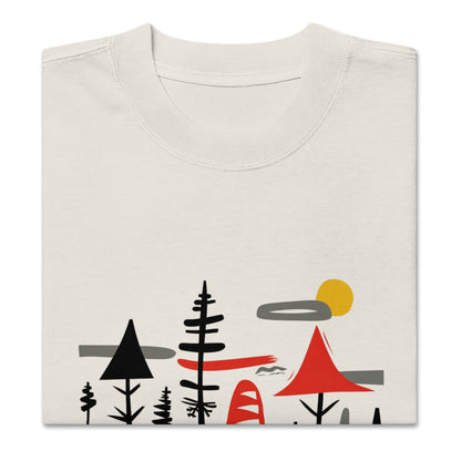 Retro Caravan Oversized Faded T-Shirt – Premium Heavyweight Outdoor Graphic Tee
