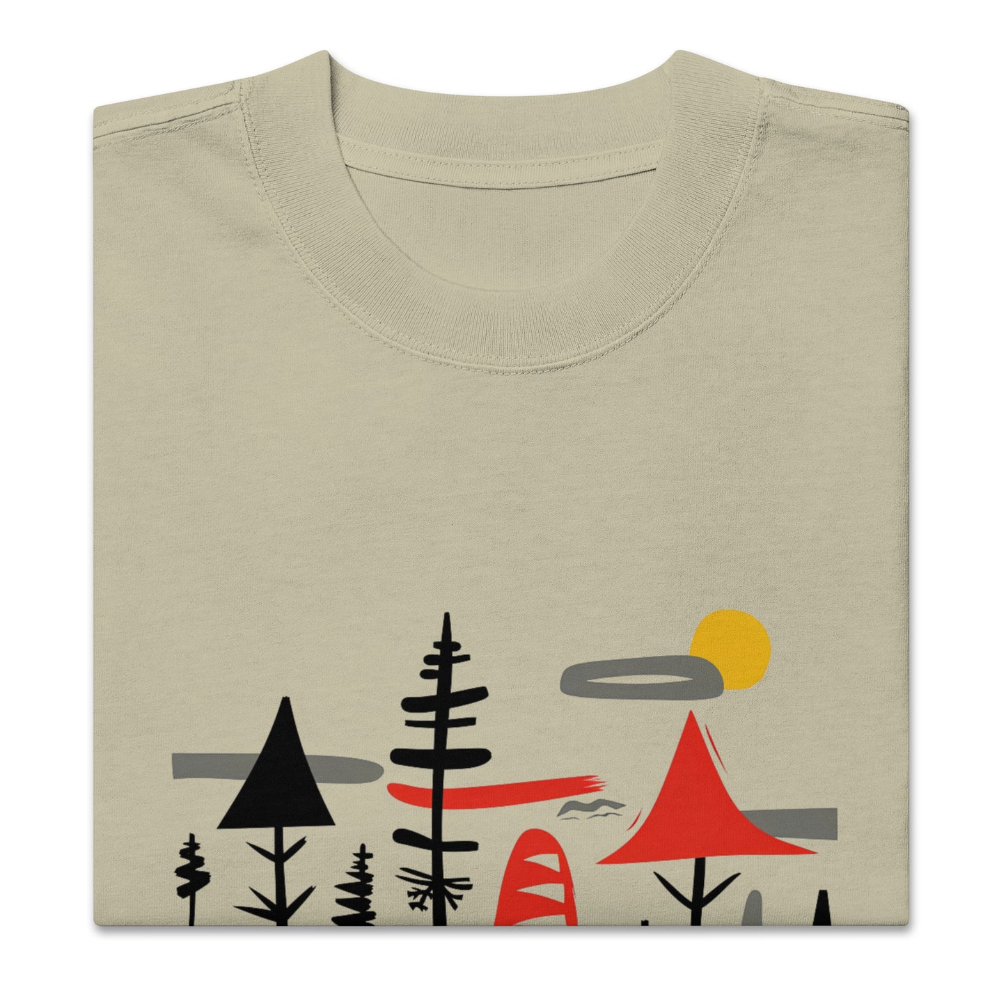 Retro Caravan Oversized Faded T-Shirt – Premium Heavyweight Outdoor Graphic Tee