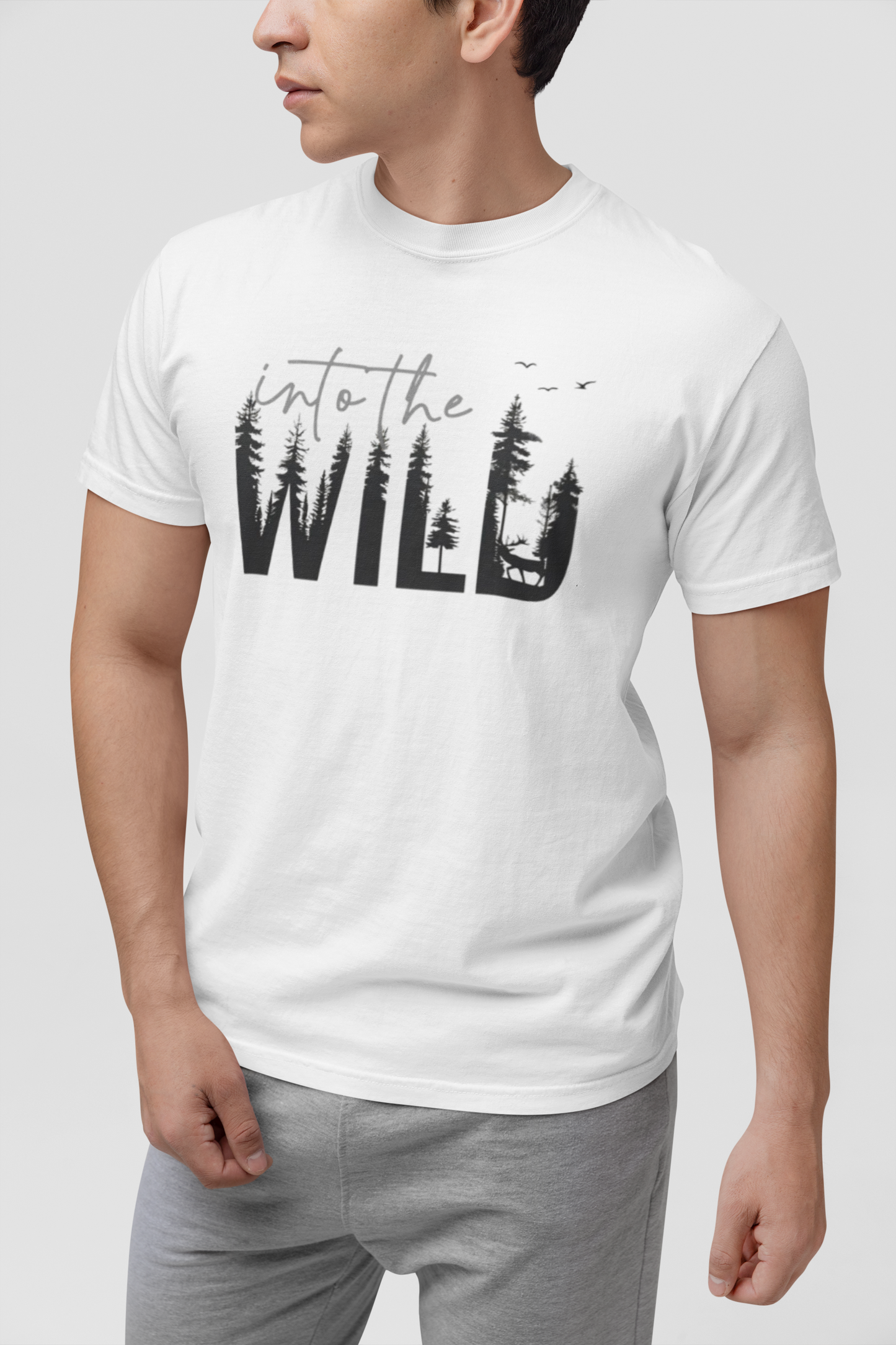 Embrace the Great Outdoors with the "Into the Wild" Premium Men's Graphic Tee