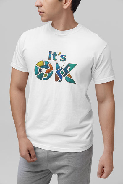 It's OK Mosaic Typography Tee - Premium Men's Casual Comfort Cotton Top