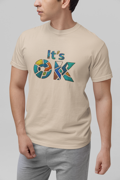 It's OK Mosaic Typography Tee - Premium Men's Casual Comfort Cotton Top