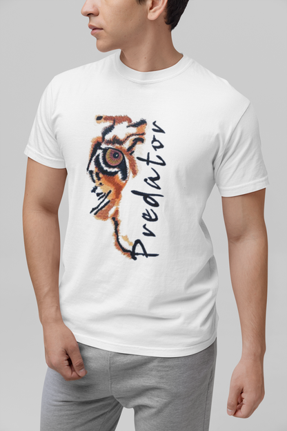 Predator Tiger Eye Graphic Tee - Minimalist Luxe Streetwear T-Shirt