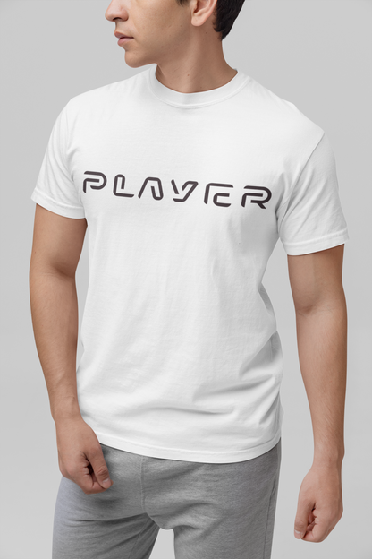 Player Futuristic Typographic Tee - Minimalist Cyber Streetwear T-Shirt