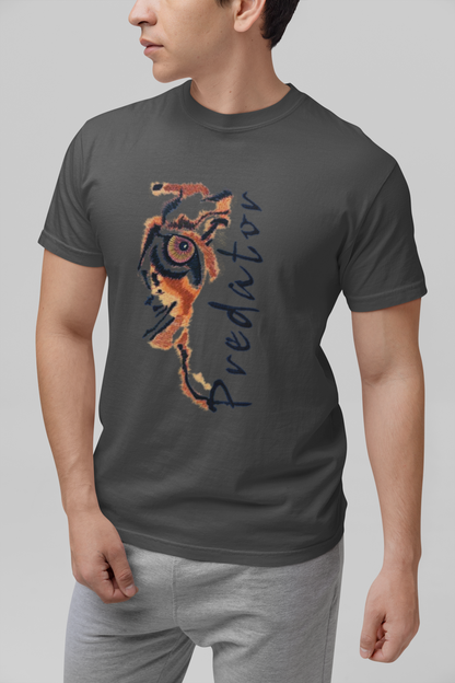 Predator Tiger Eye Graphic Tee - Minimalist Luxe Streetwear T-Shirt