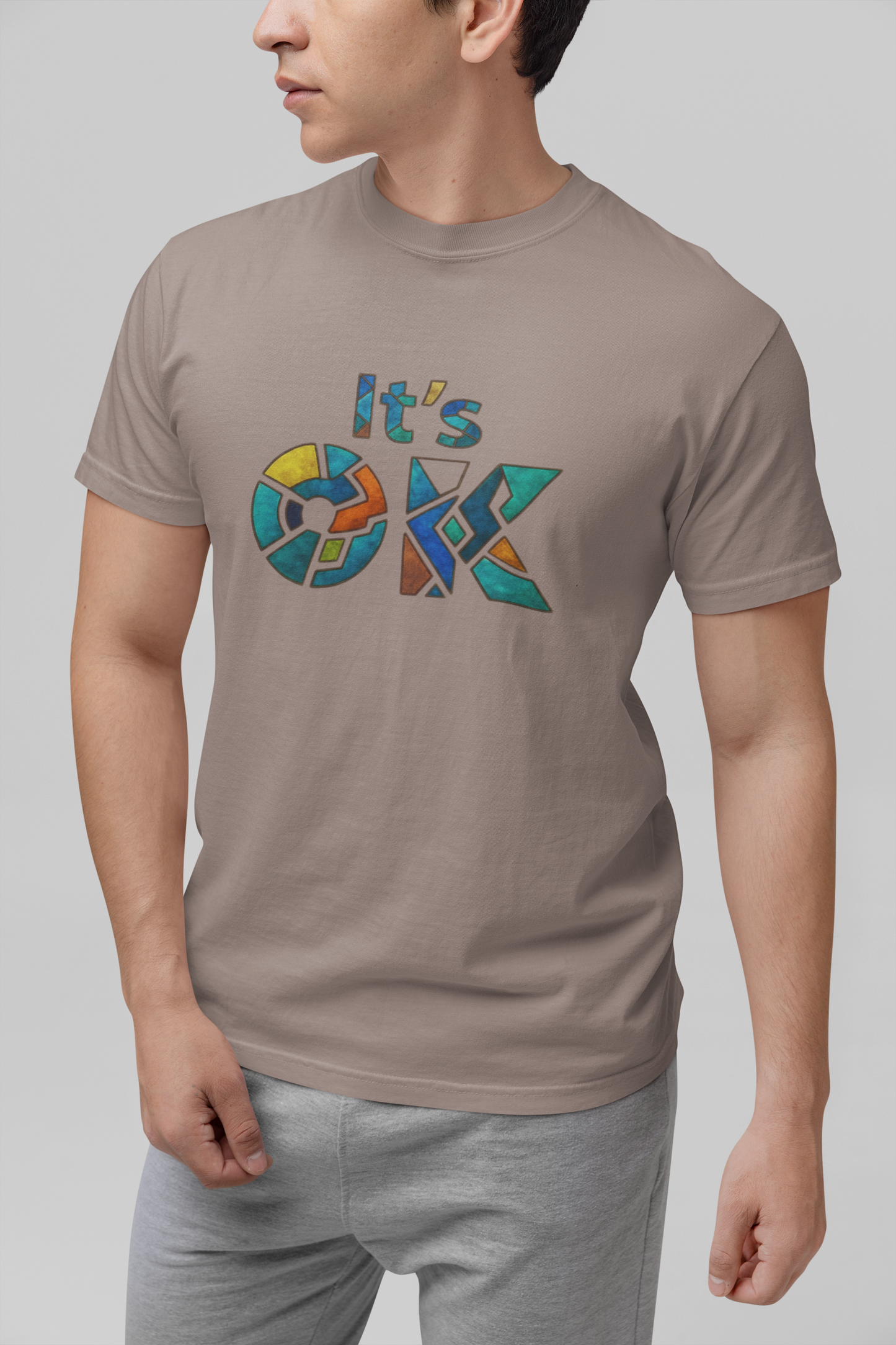 It's OK Mosaic Typography Tee - Premium Men's Casual Comfort Cotton Top