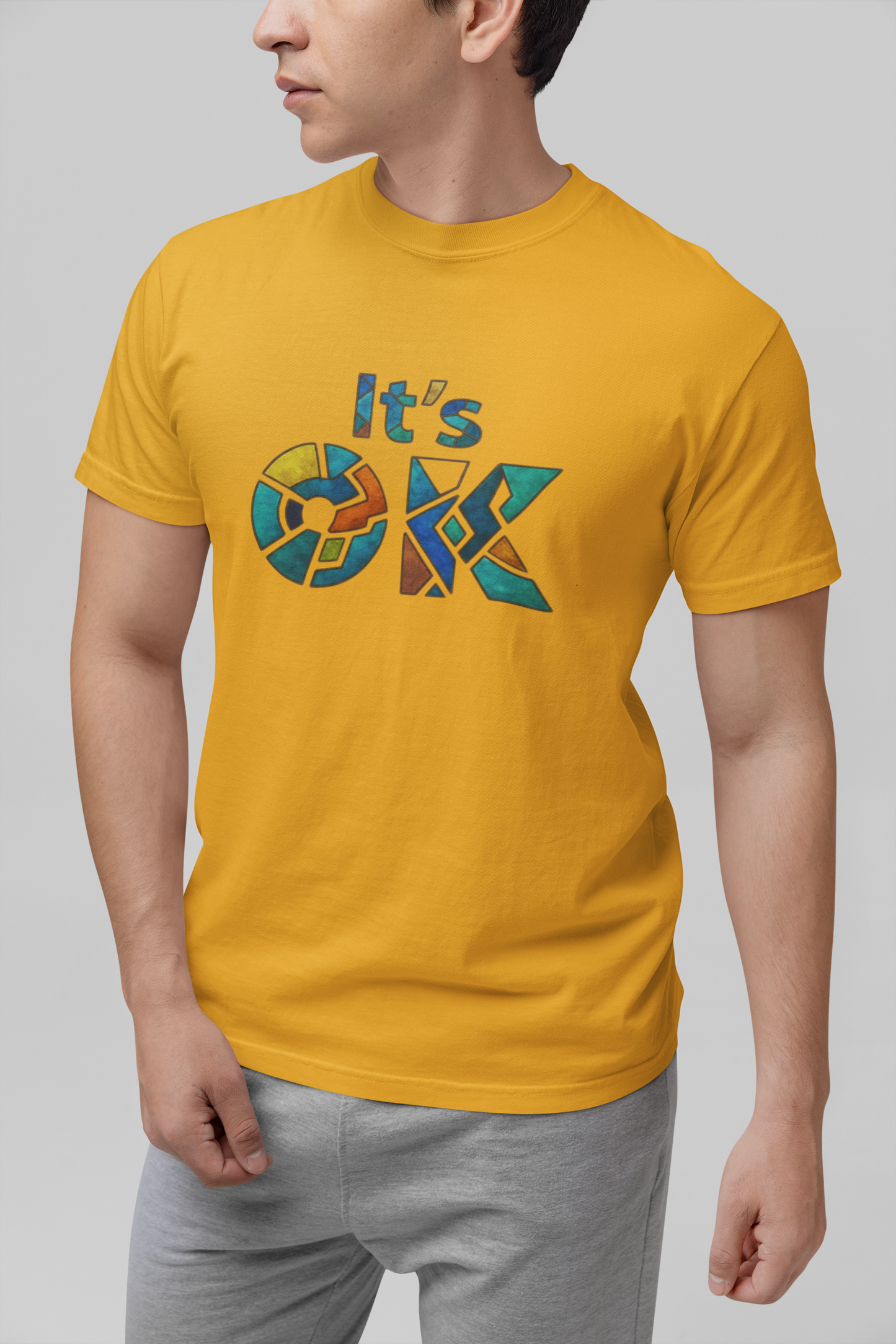 It's OK Mosaic Typography Tee - Premium Men's Casual Comfort Cotton Top