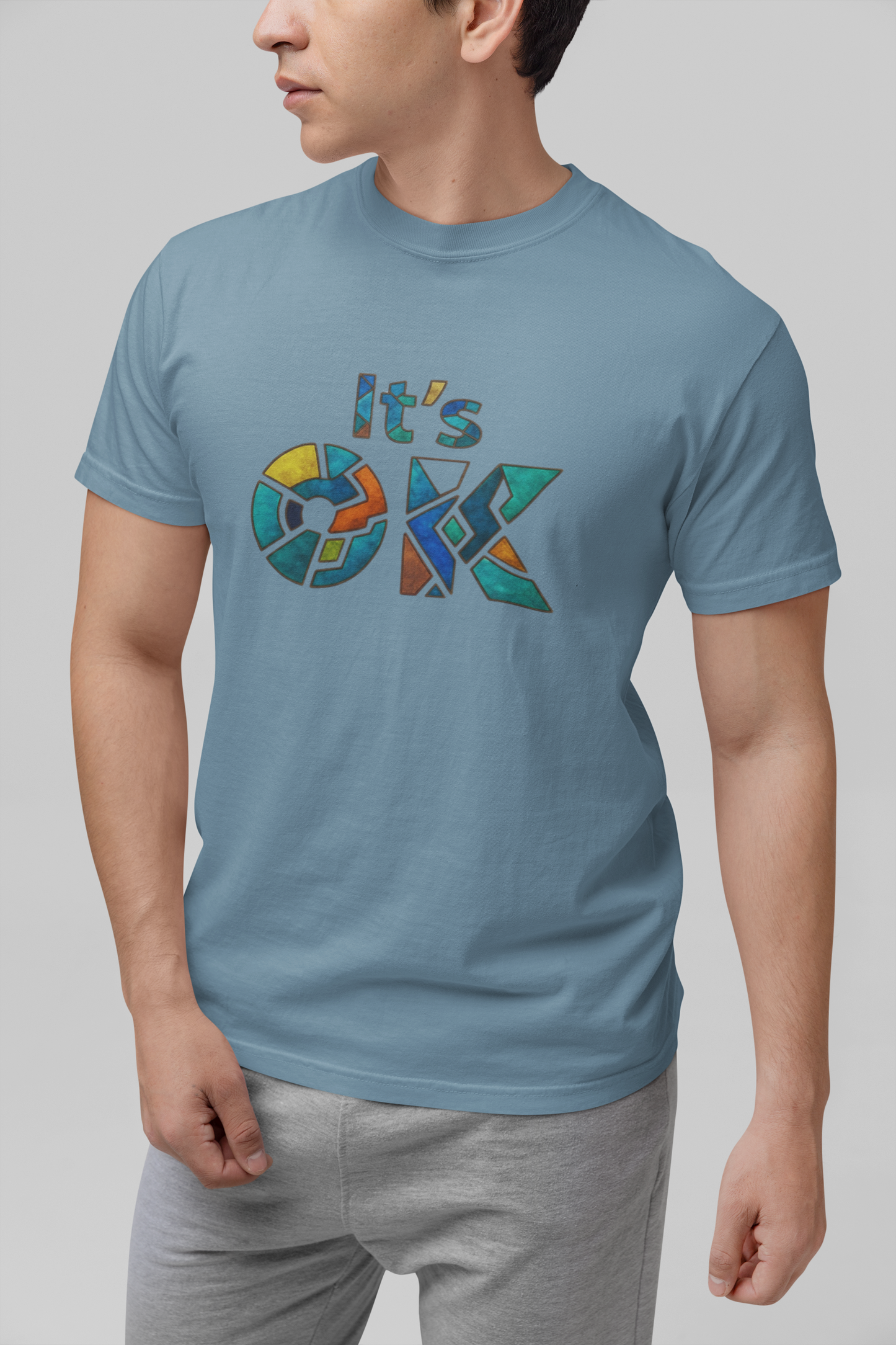 It's OK Mosaic Typography Tee - Premium Men's Casual Comfort Cotton Top