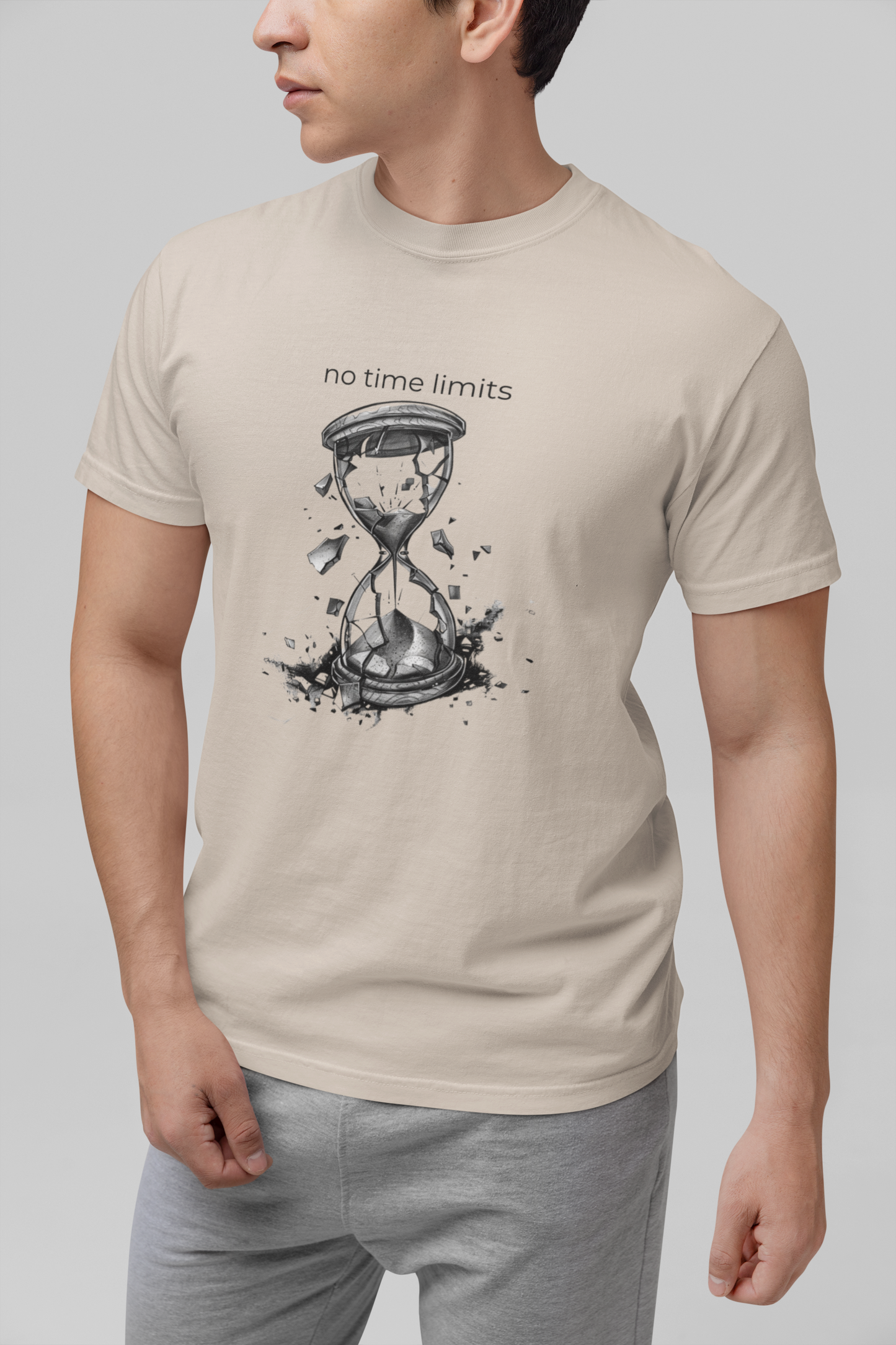 No Time Limits Hourglass Graphic Tee - Surrealist Minimalist Art T-Shirt