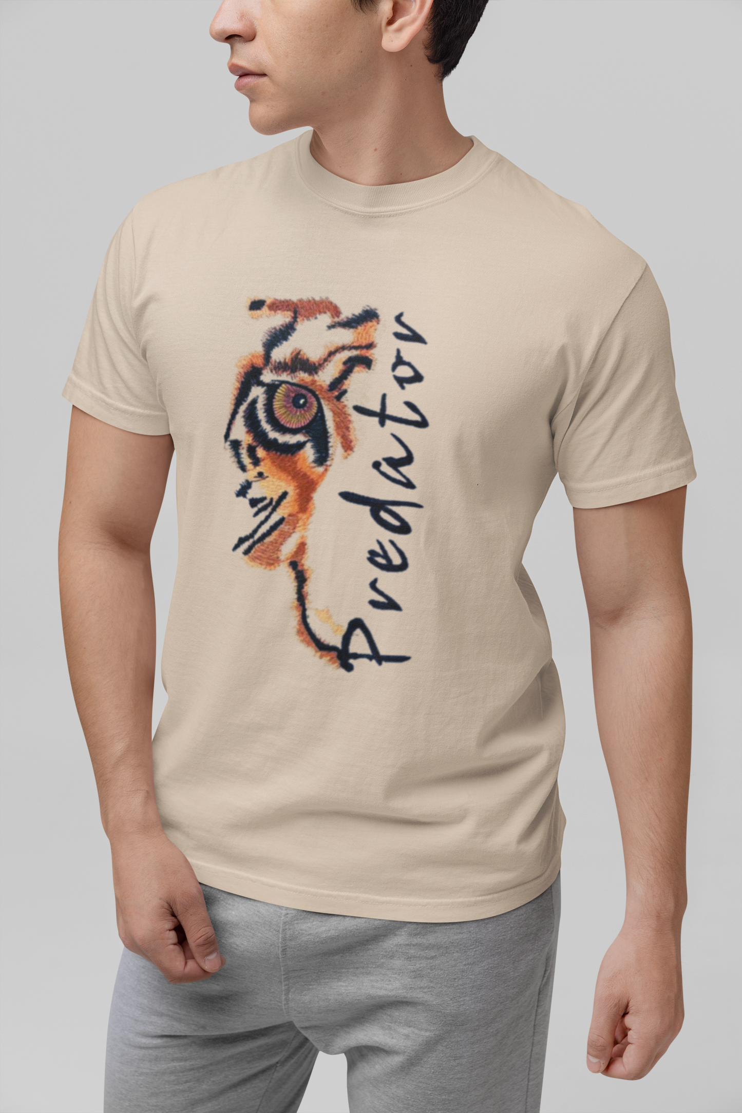 Predator Tiger Eye Graphic Tee - Minimalist Luxe Streetwear T-Shirt