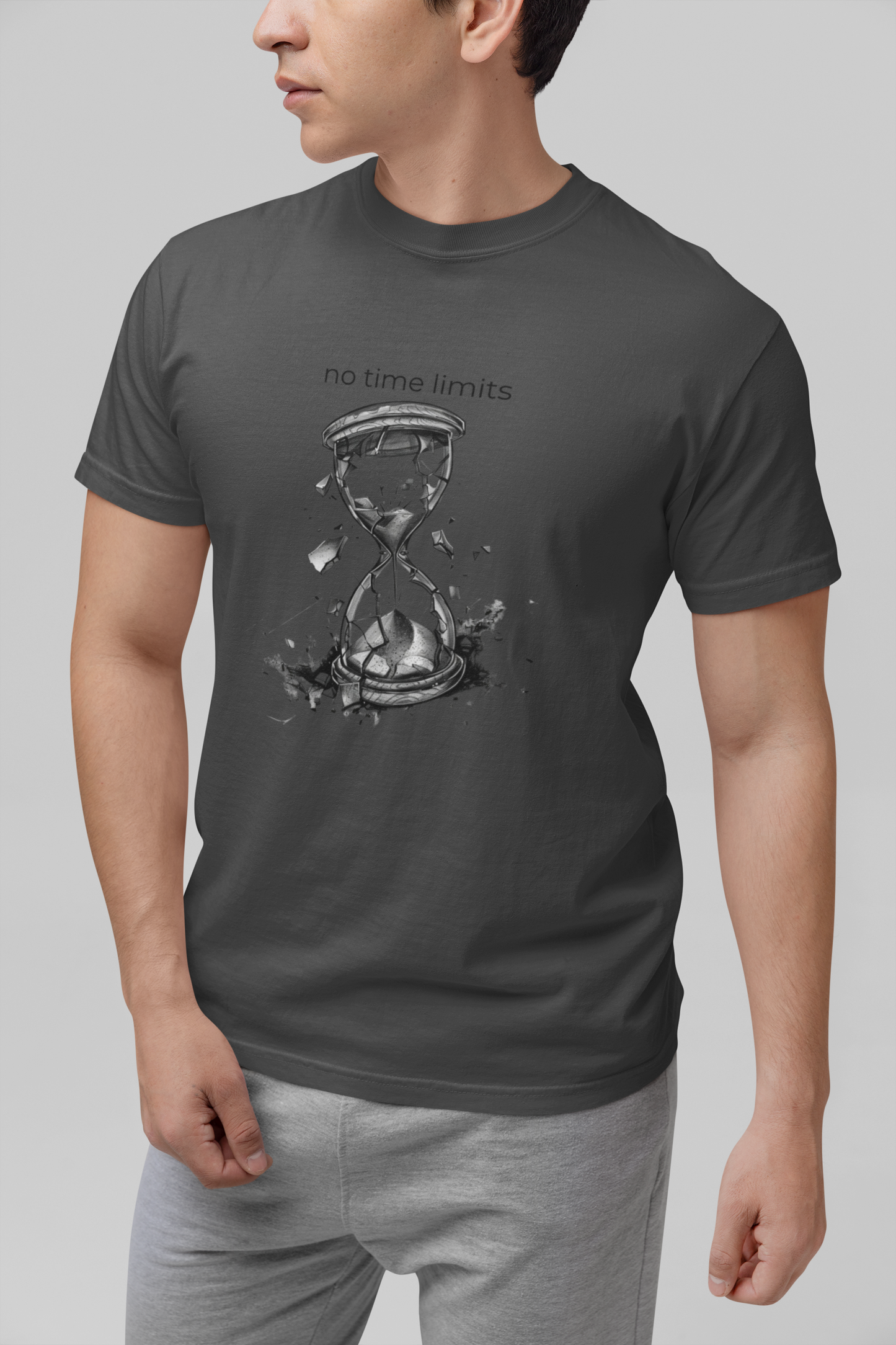 No Time Limits Hourglass Graphic Tee - Surrealist Minimalist Art T-Shirt