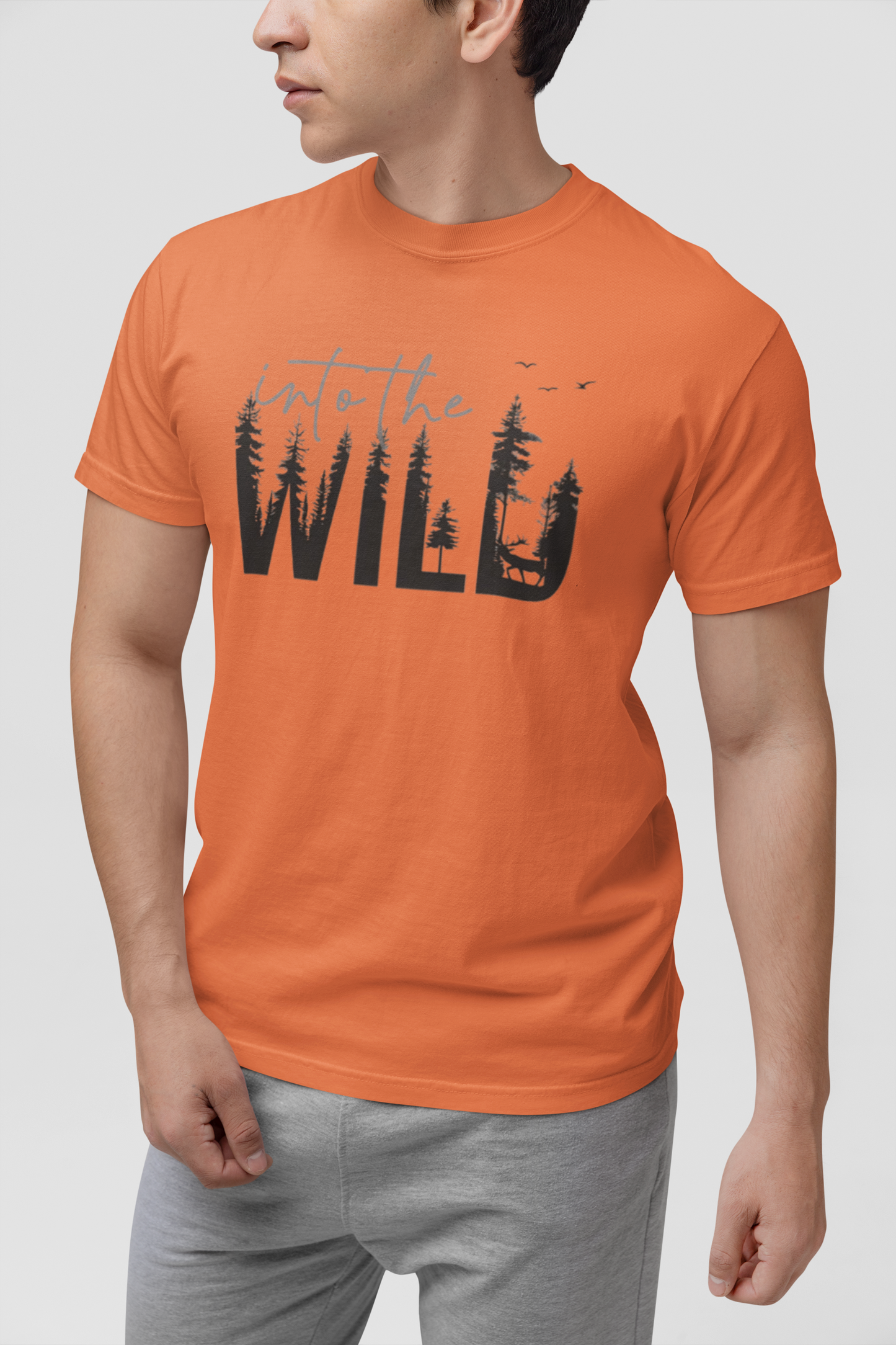 Embrace the Great Outdoors with the "Into the Wild" Premium Men's Graphic Tee