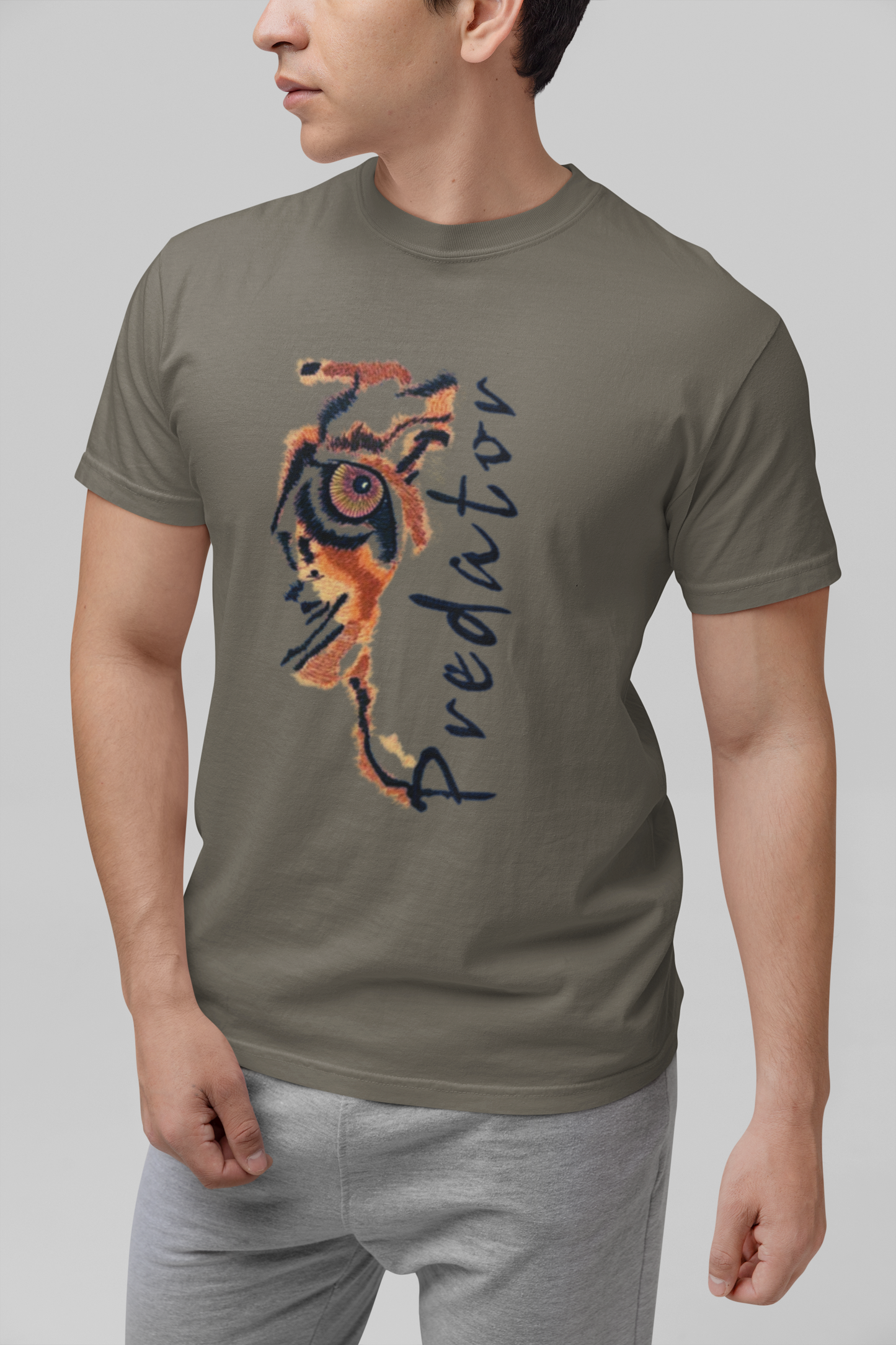 Predator Tiger Eye Graphic Tee - Minimalist Luxe Streetwear T-Shirt