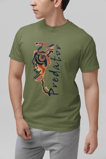 Predator Tiger Eye Graphic Tee - Minimalist Luxe Streetwear T-Shirt