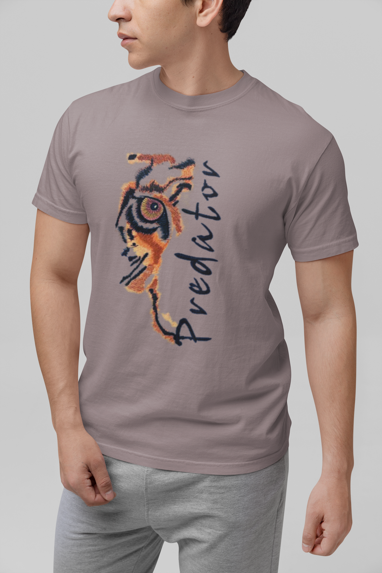 Predator Tiger Eye Graphic Tee - Minimalist Luxe Streetwear T-Shirt