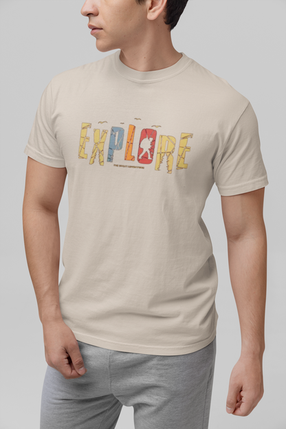 Explore The Great Adventure Graphic Tee - Retro Boho Nature & Hiking T-Shirt