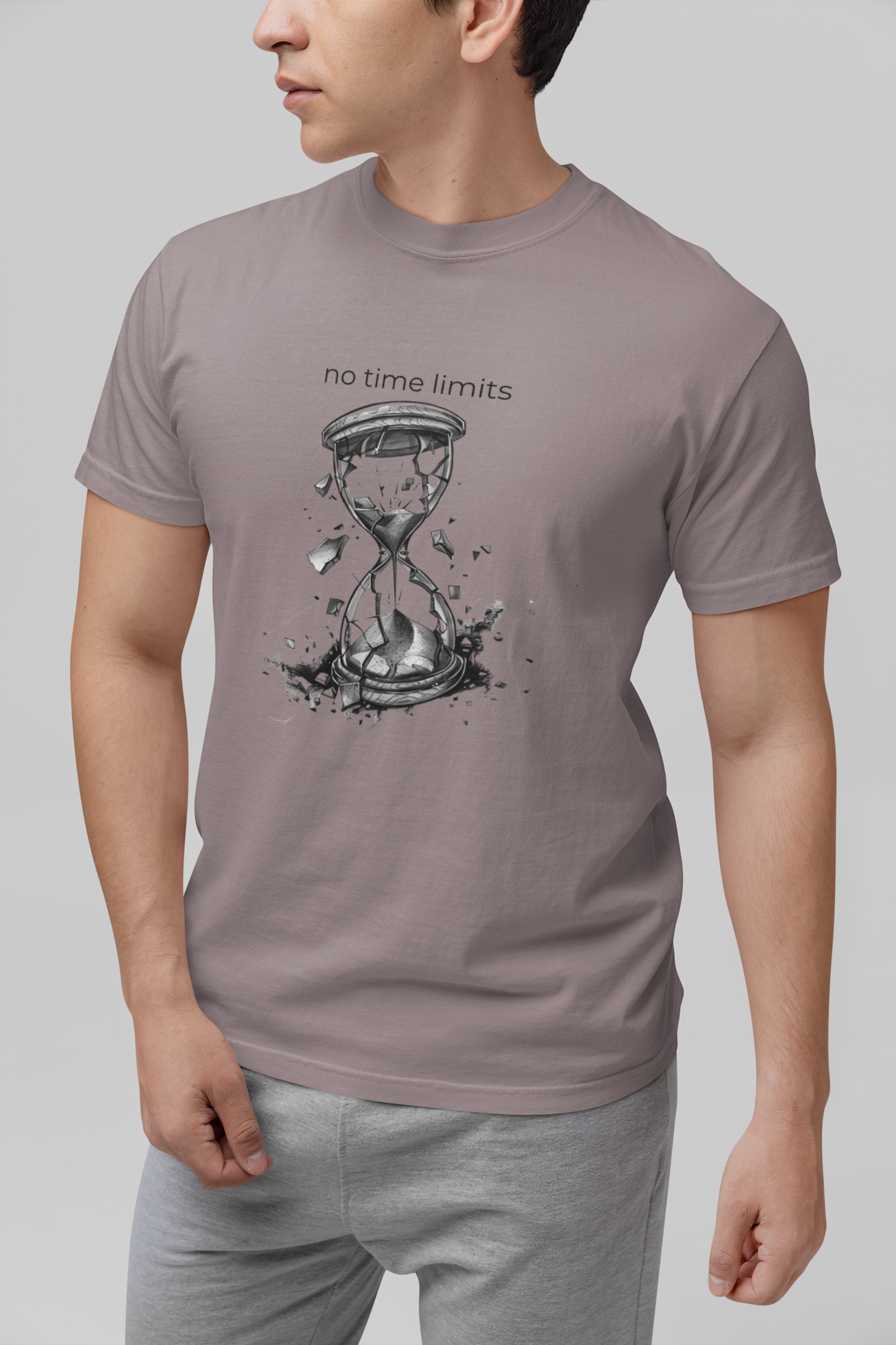 No Time Limits Hourglass Graphic Tee - Surrealist Minimalist Art T-Shirt