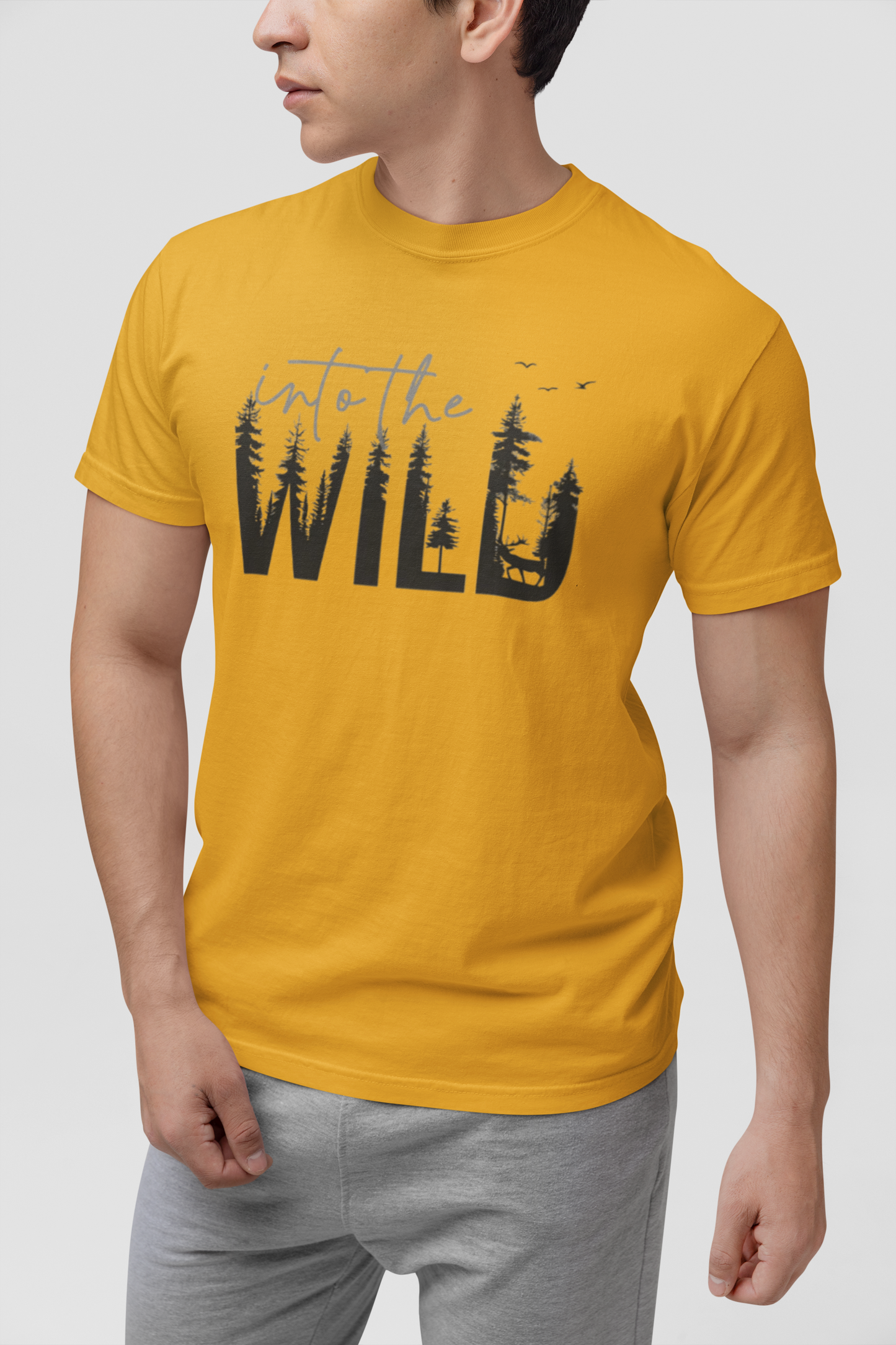 Embrace the Great Outdoors with the "Into the Wild" Premium Men's Graphic Tee