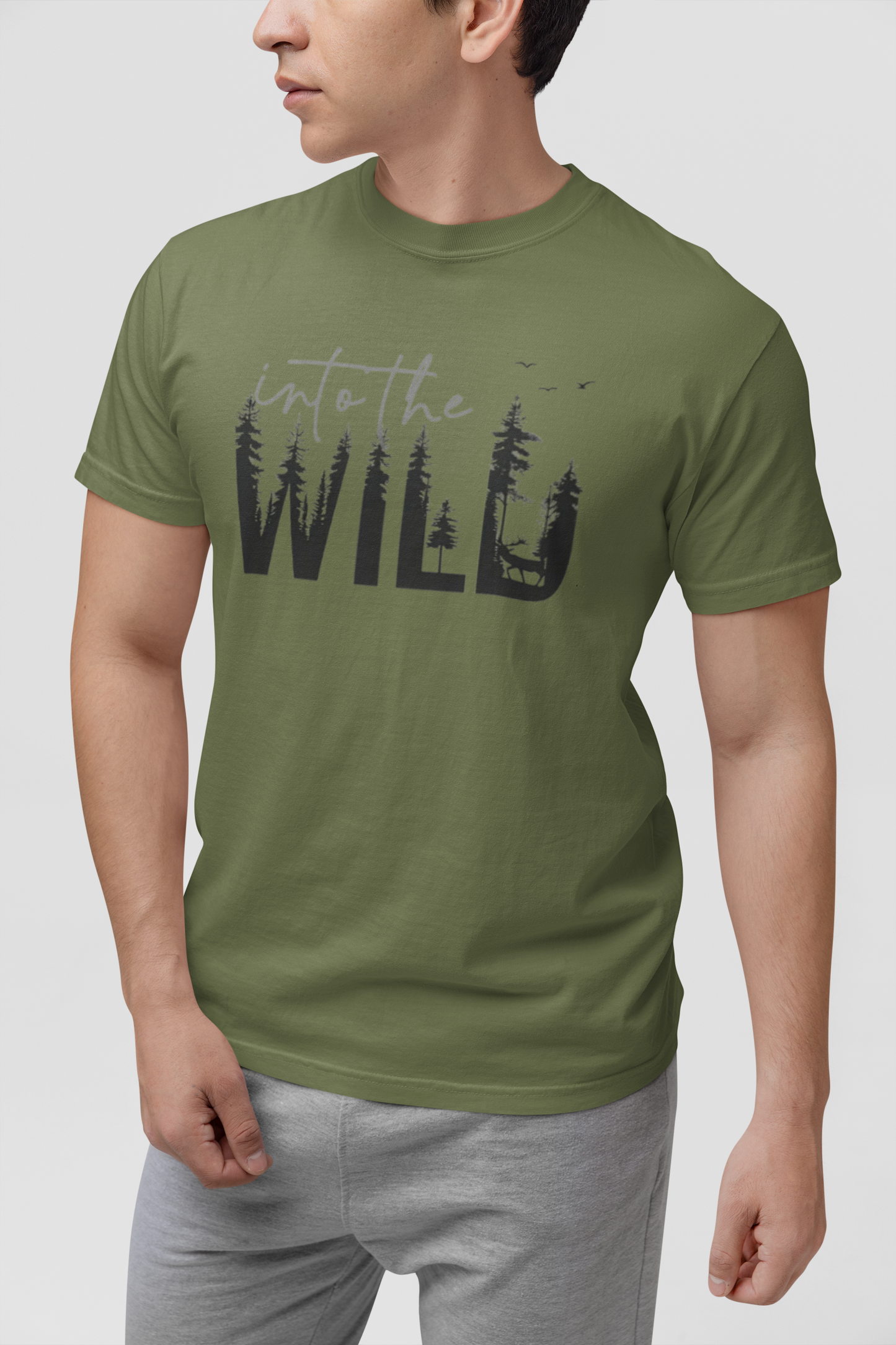 Embrace the Great Outdoors with the "Into the Wild" Premium Men's Graphic Tee