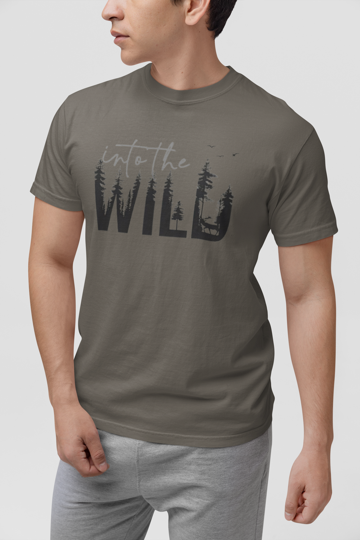 Embrace the Great Outdoors with the "Into the Wild" Premium Men's Graphic Tee