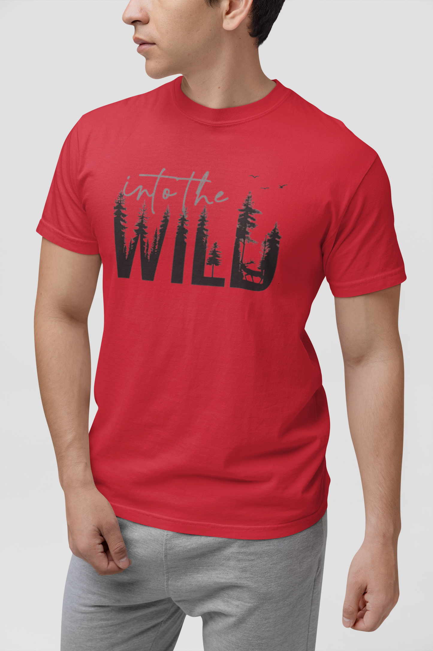 Embrace the Great Outdoors with the "Into the Wild" Premium Men's Graphic Tee