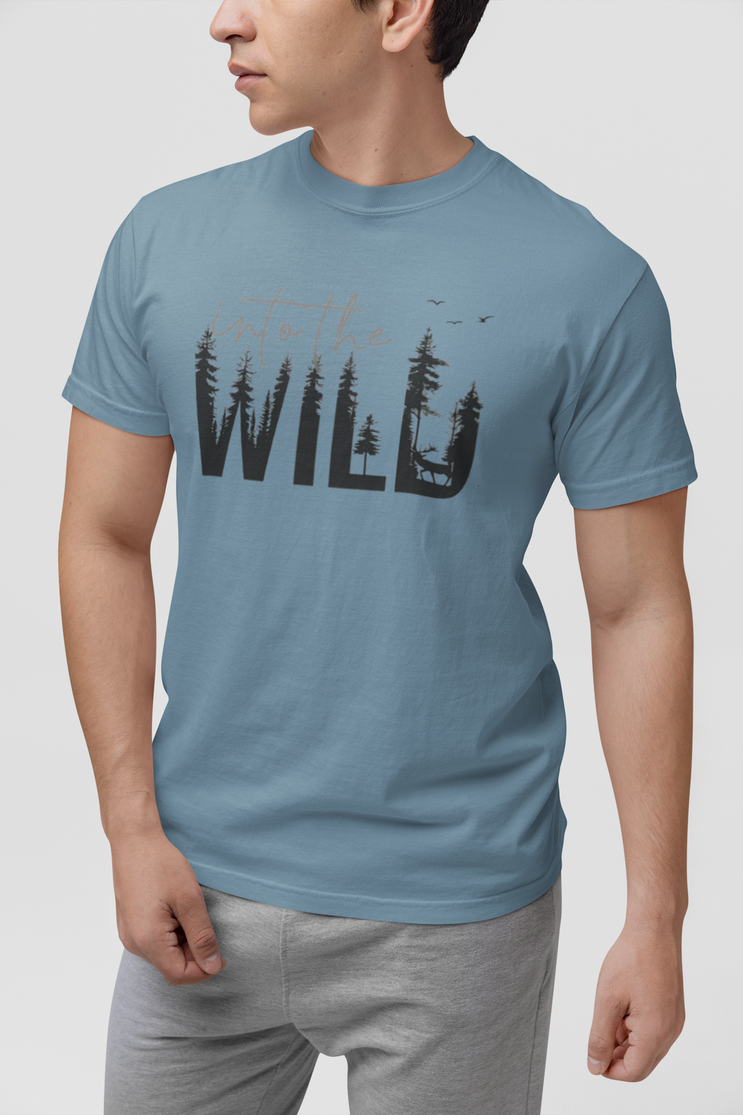 Embrace the Great Outdoors with the "Into the Wild" Premium Men's Graphic Tee