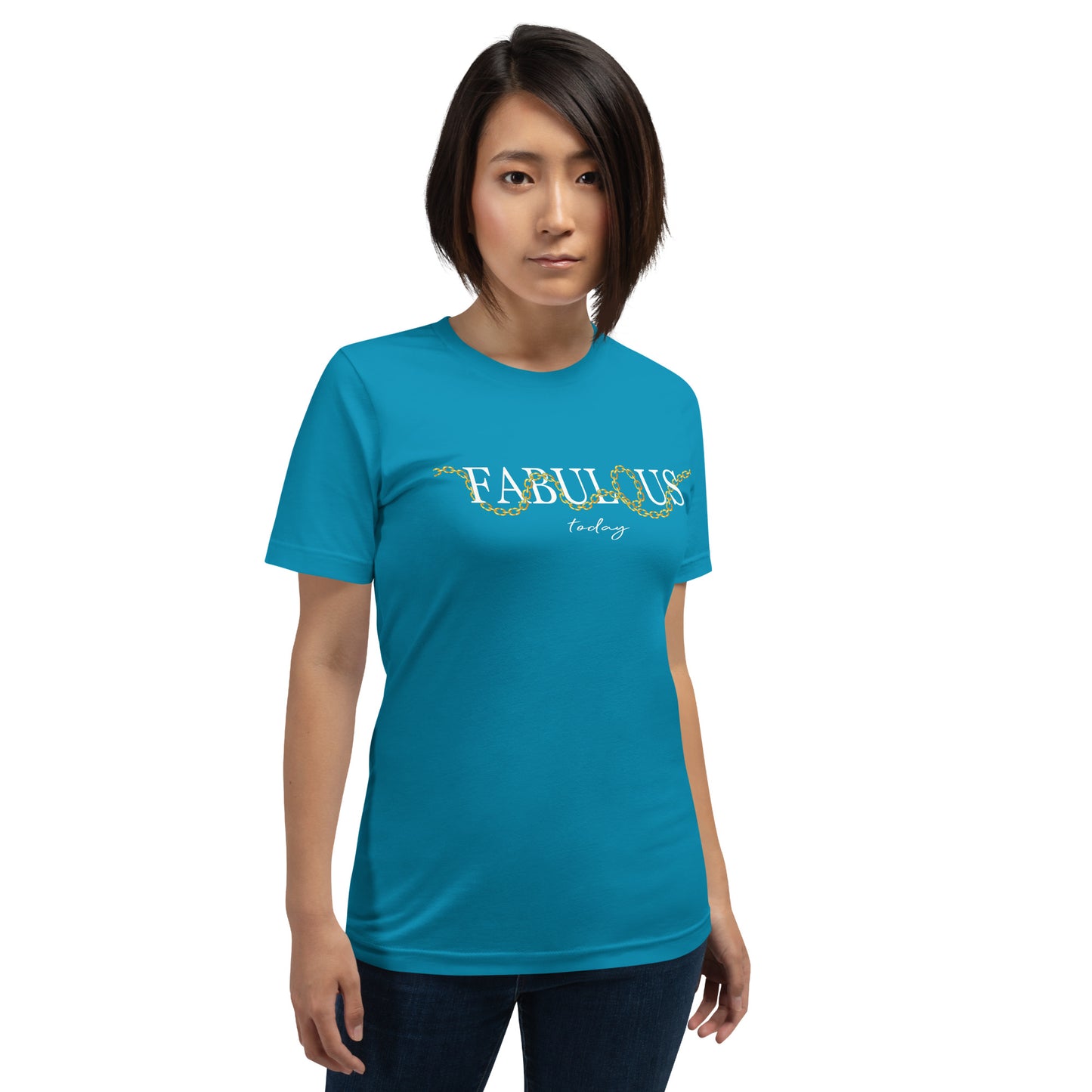 Elyx "Fabulous Today" Golden Chain Graphic Tee - Premium Soft Cotton T-Shirt for Women