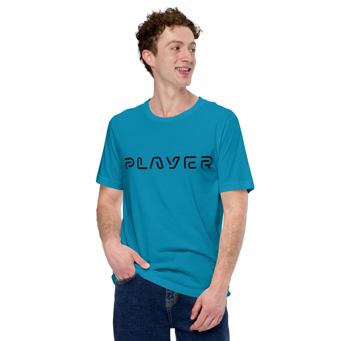 Player Futuristic Typographic Tee - Minimalist Cyber Streetwear T-Shirt