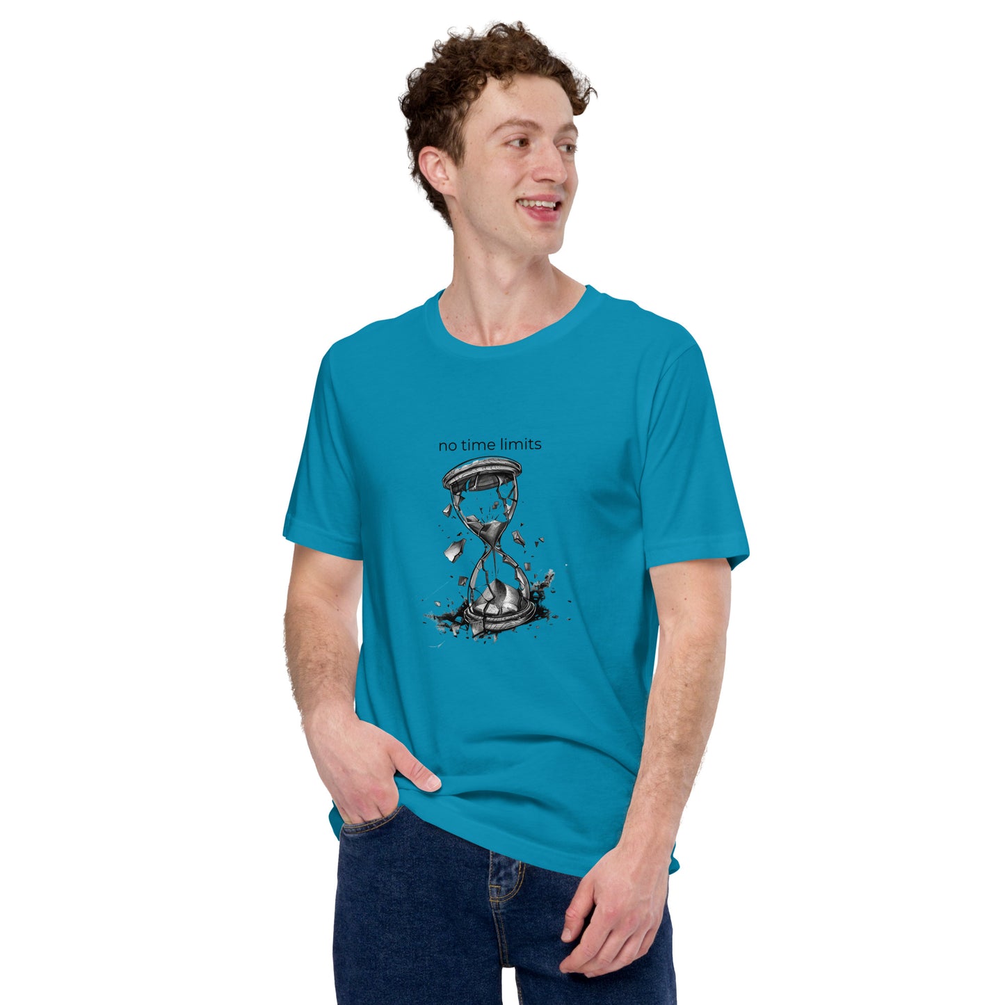 No Time Limits Hourglass Graphic Tee - Surrealist Minimalist Art T-Shirt