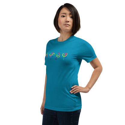 Elyx Artistic Rainbow Doodles Floral Tee - Positive Energy Woman Graphic T-Shirt