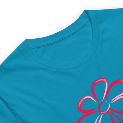Fuchsia Flower Line Art Graphic Tee - Premium Cotton T-Shirt