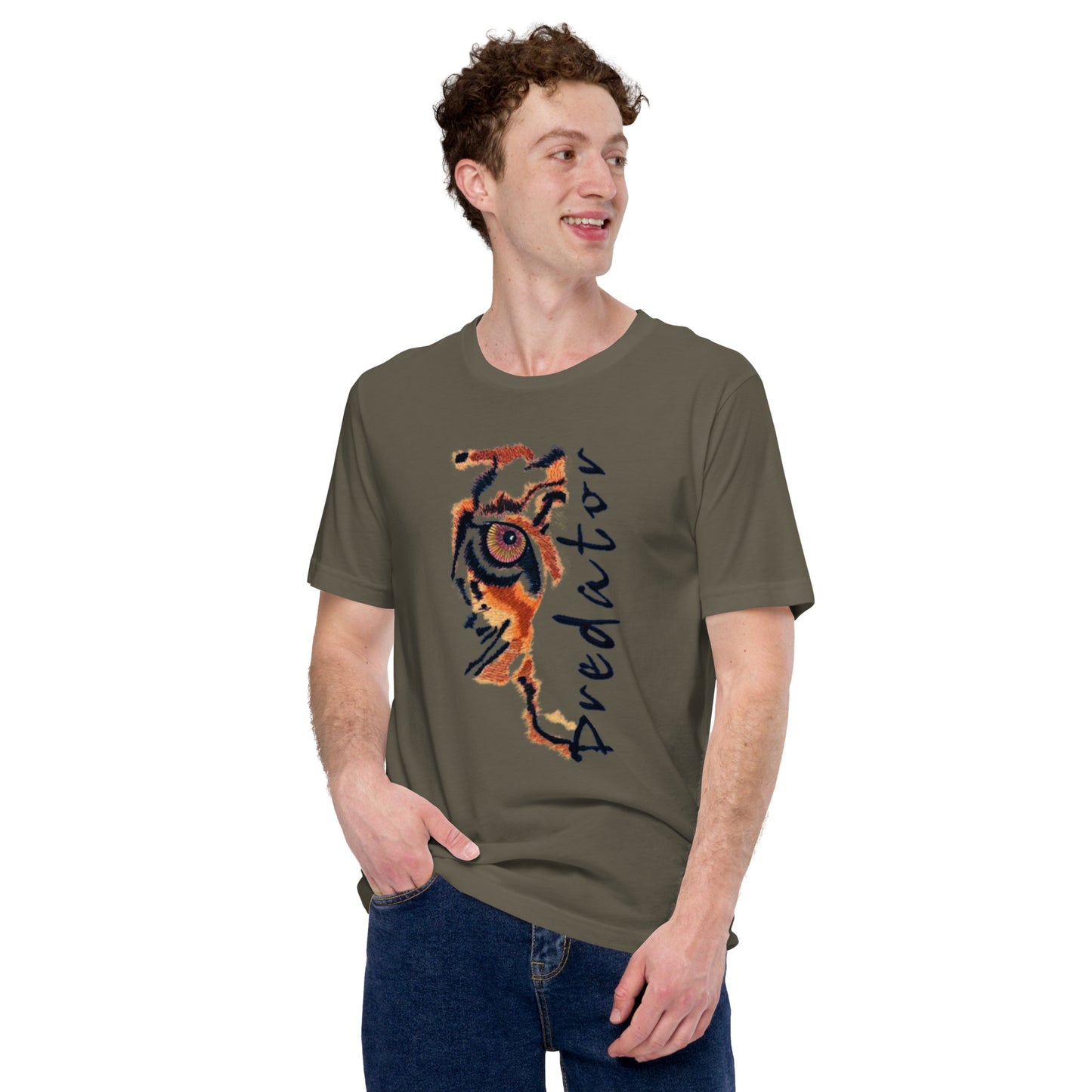 Predator Tiger Eye Graphic Tee - Minimalist Luxe Streetwear T-Shirt