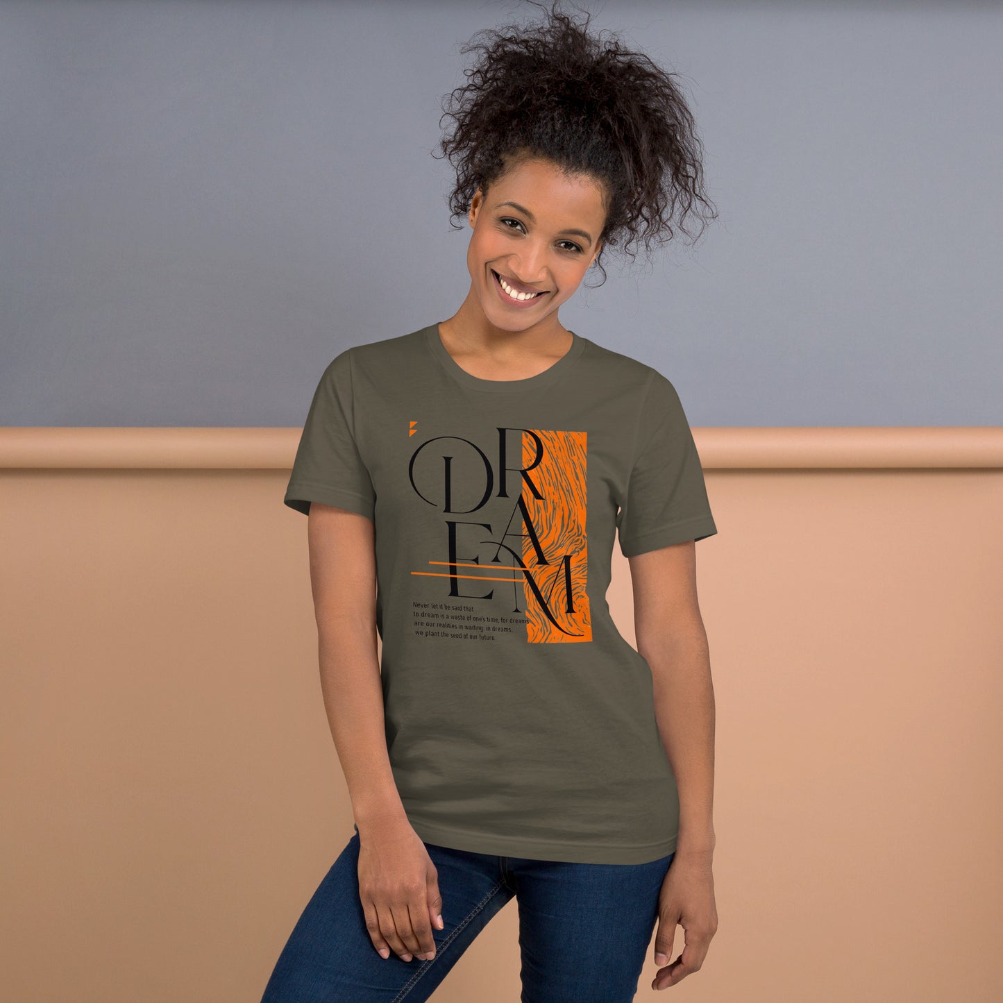 Dream Avant-Garde Typographic Tee - Abstract Minimalist Women's Streetwear T-Shirt