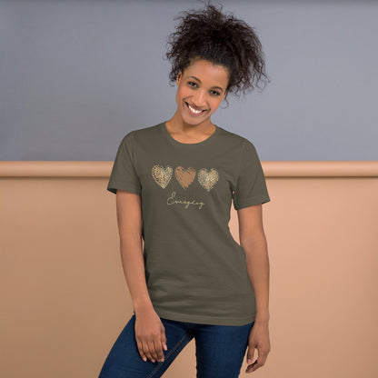 Leopard Heart Graphic Tee - Enjoy Life Everyday Aesthetic Boho T-Shirt - Cozy  Top