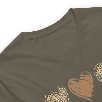 Leopard Heart Graphic Tee - Enjoy Life Everyday Aesthetic Boho T-Shirt - Cozy  Top