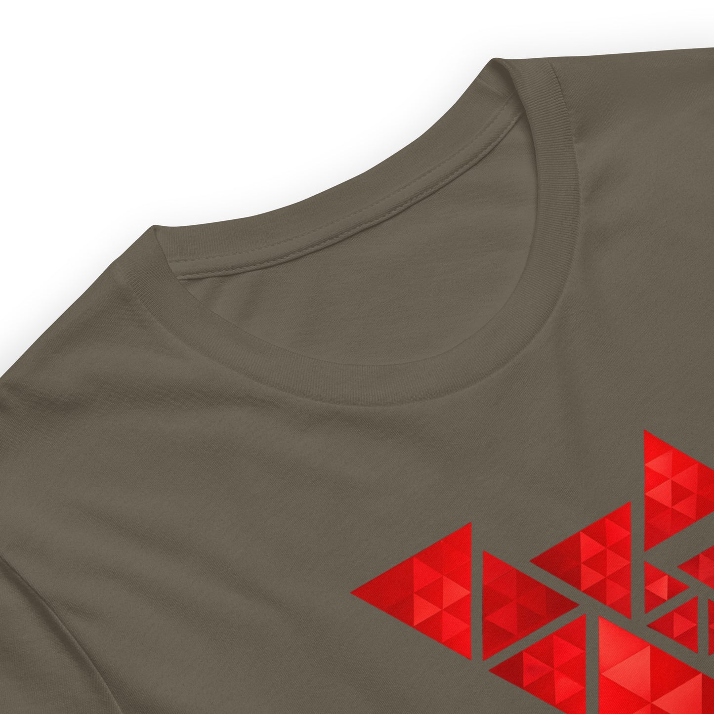 Geometric Red Triangles Graphic Tee - Abstract Mosaic Art T-Shirt