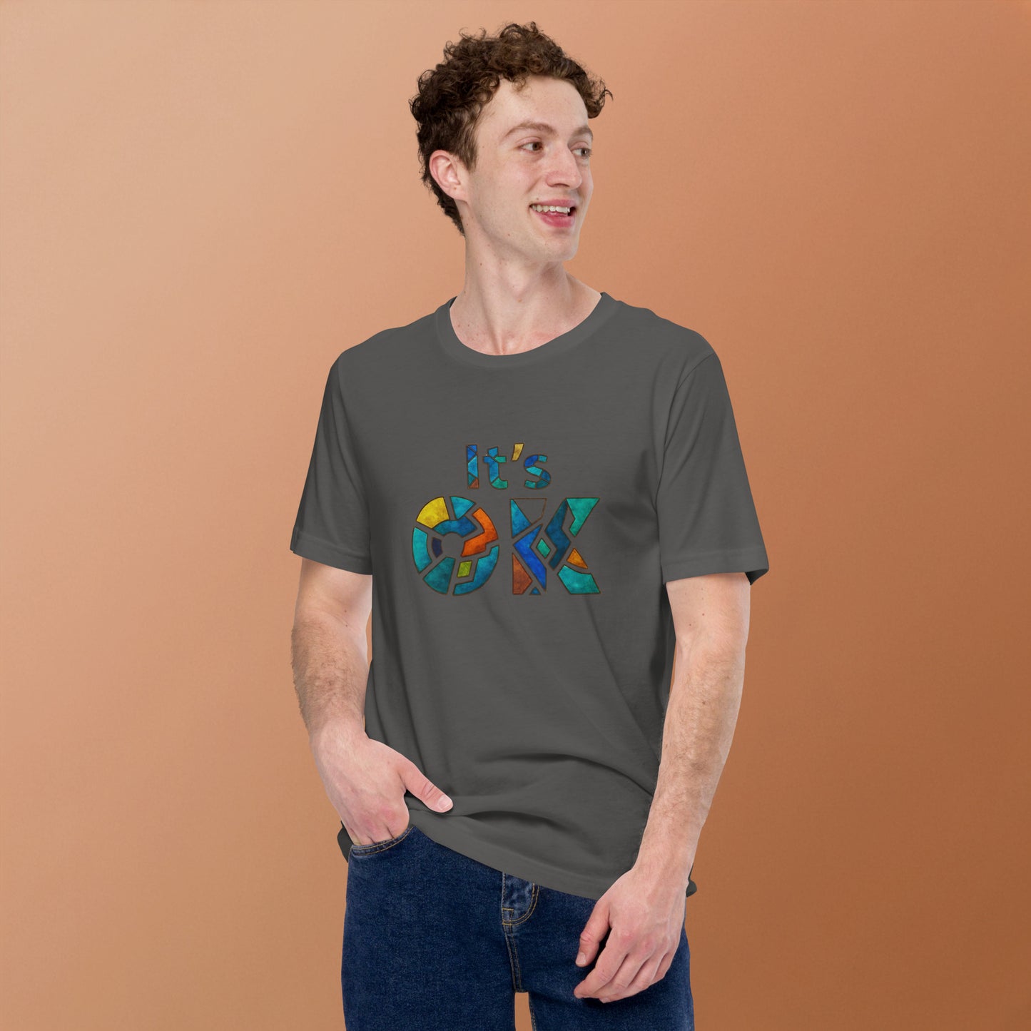 It's OK Mosaic Typography Tee - Premium Men's Casual Comfort Cotton Top