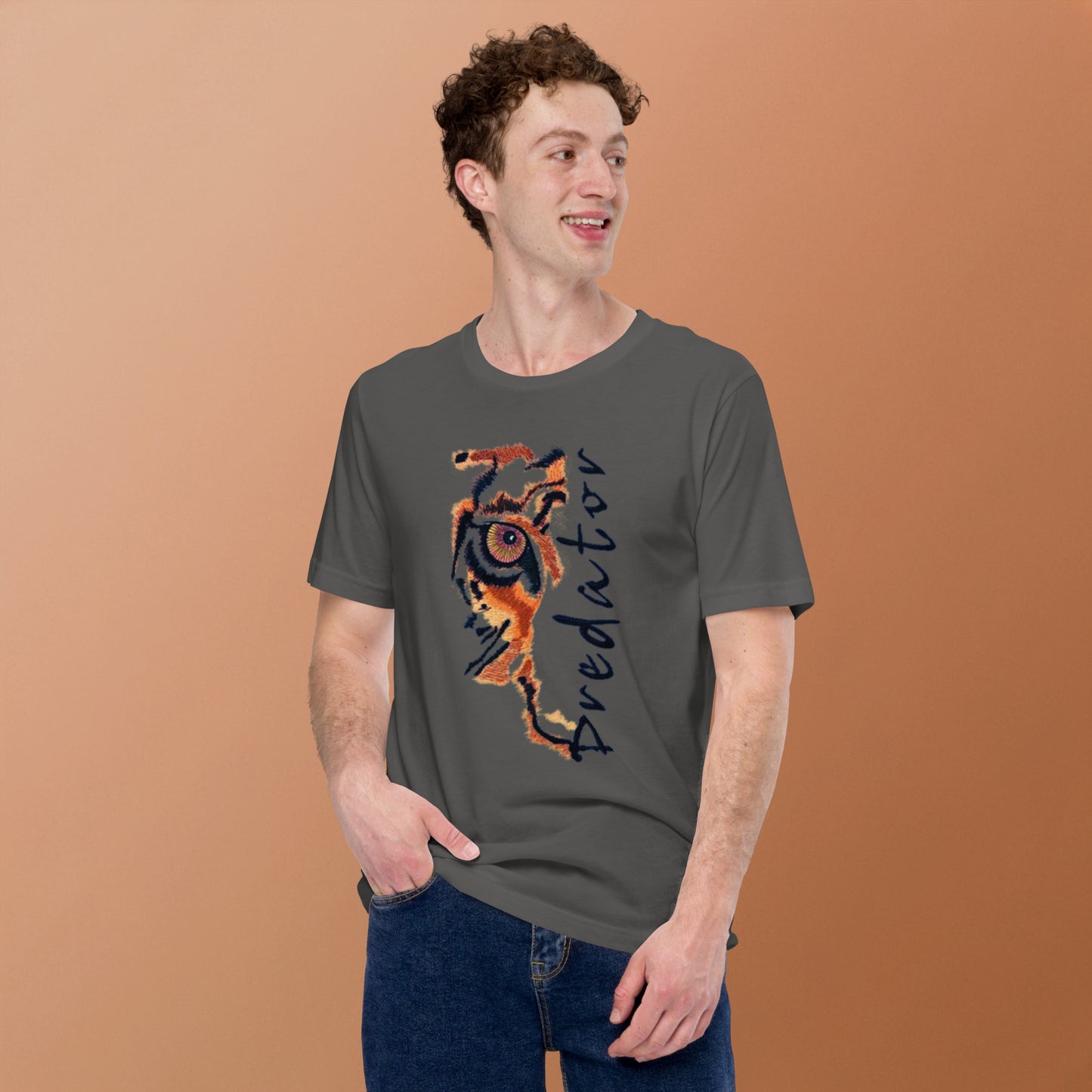 Predator Tiger Eye Graphic Tee - Minimalist Luxe Streetwear T-Shirt