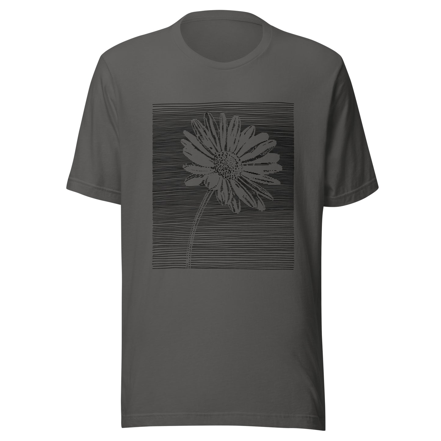 Elyx Minimalist Daisy Line Art Woman Graphic Tee