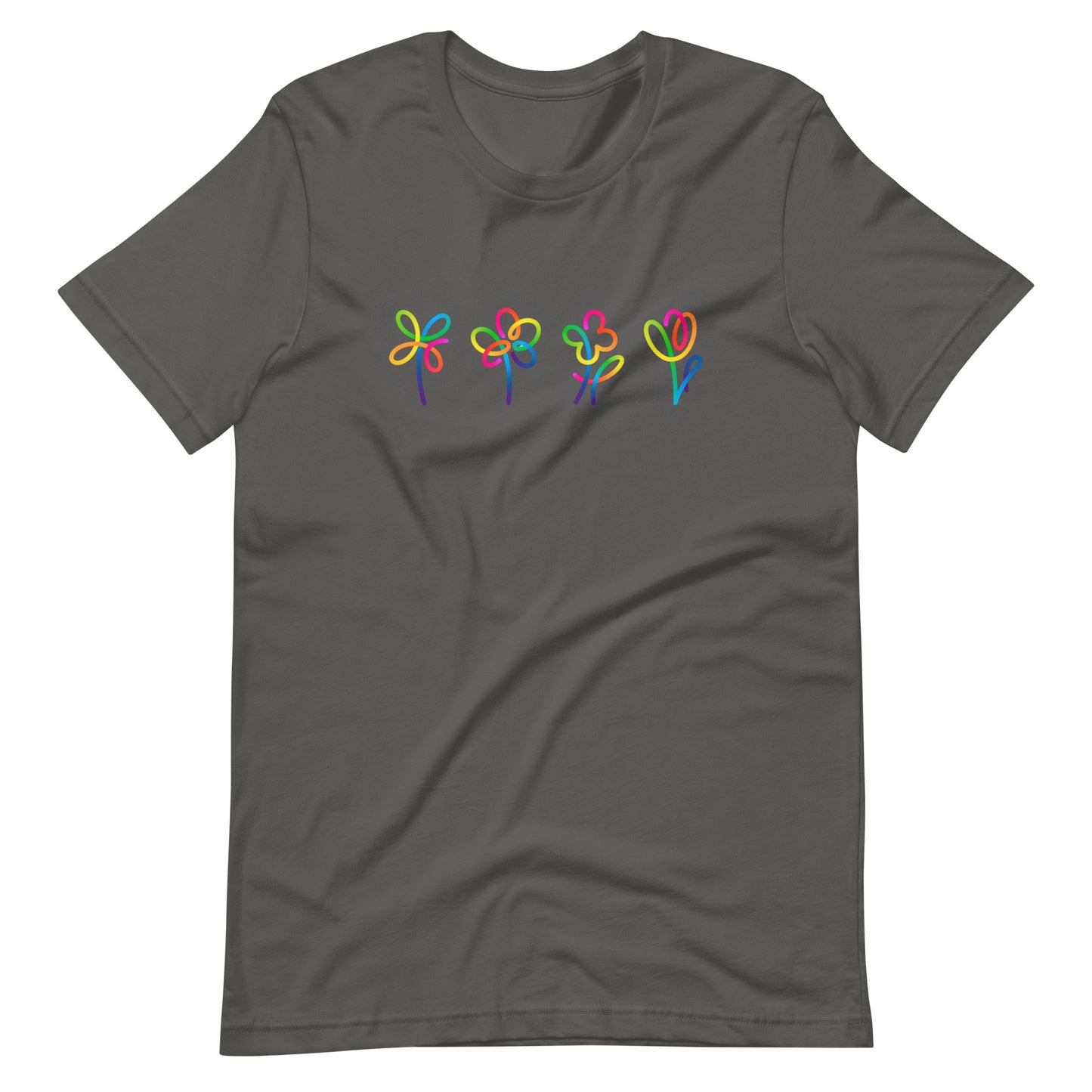 Elyx Artistic Rainbow Doodles Floral Tee - Positive Energy Woman Graphic T-Shirt
