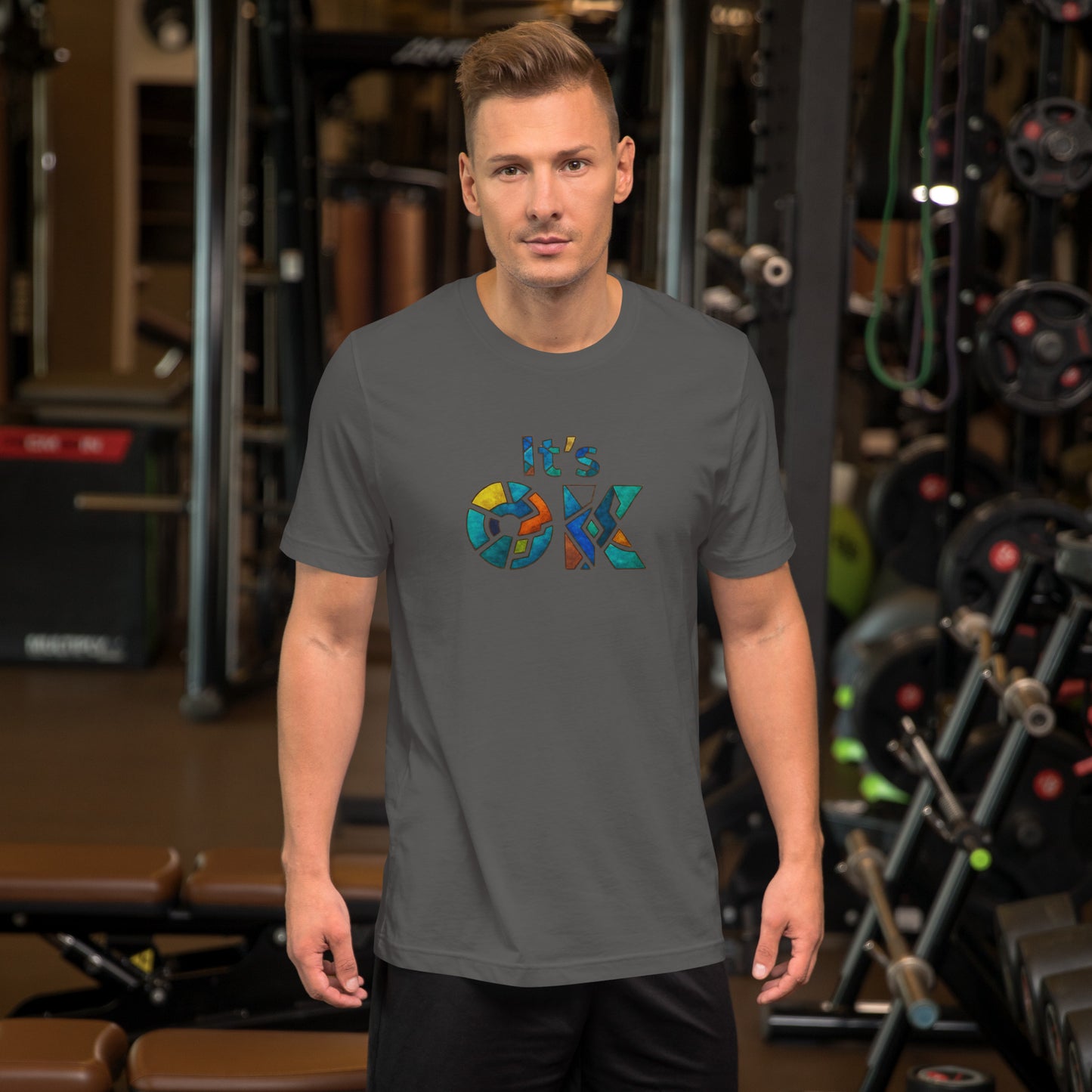 It's OK Mosaic Typography Tee - Premium Men's Casual Comfort Cotton Top