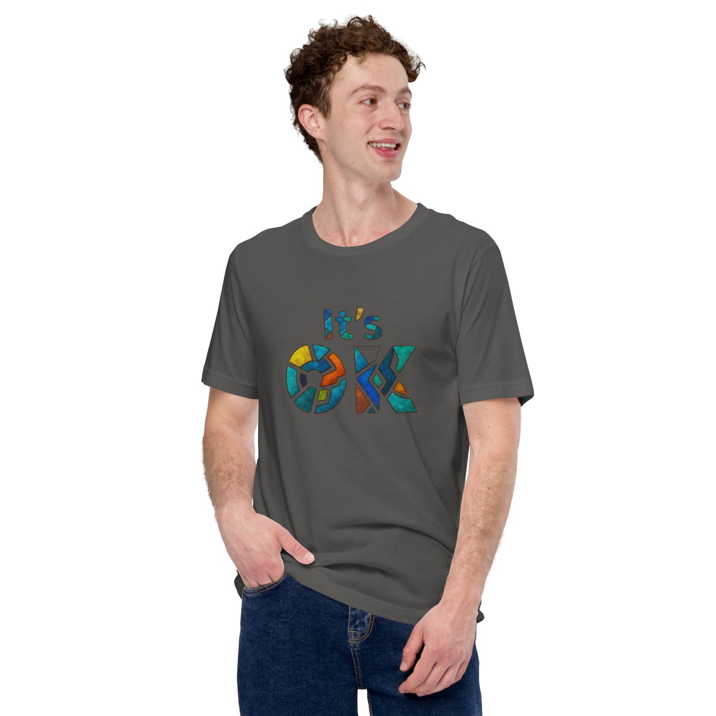 It's OK Mosaic Typography Tee - Premium Men's Casual Comfort Cotton Top