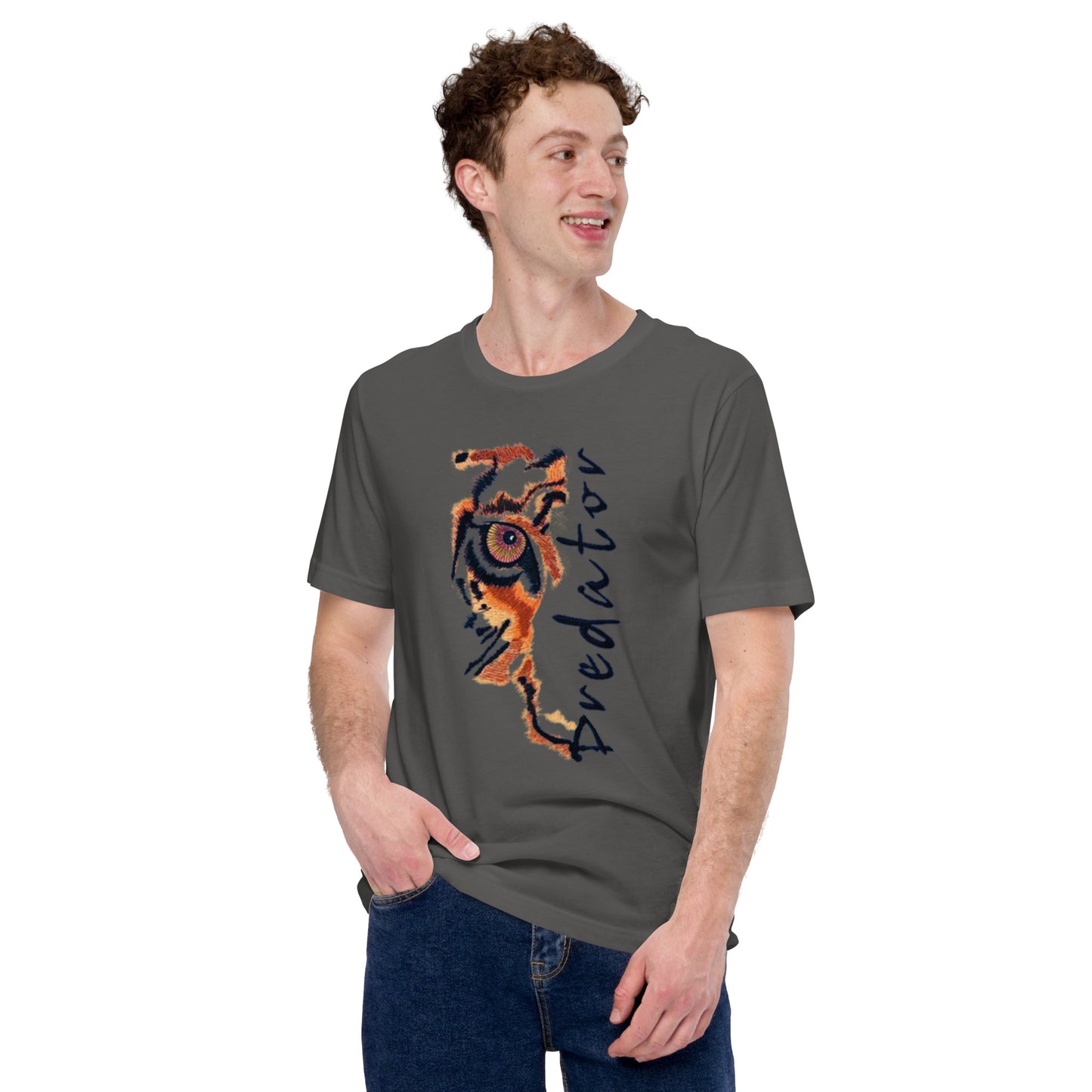 Predator Tiger Eye Graphic Tee - Minimalist Luxe Streetwear T-Shirt