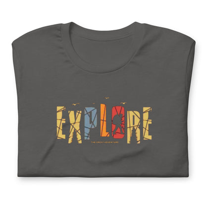 Explore The Great Adventure Graphic Tee - Retro Boho Nature & Hiking T-Shirt