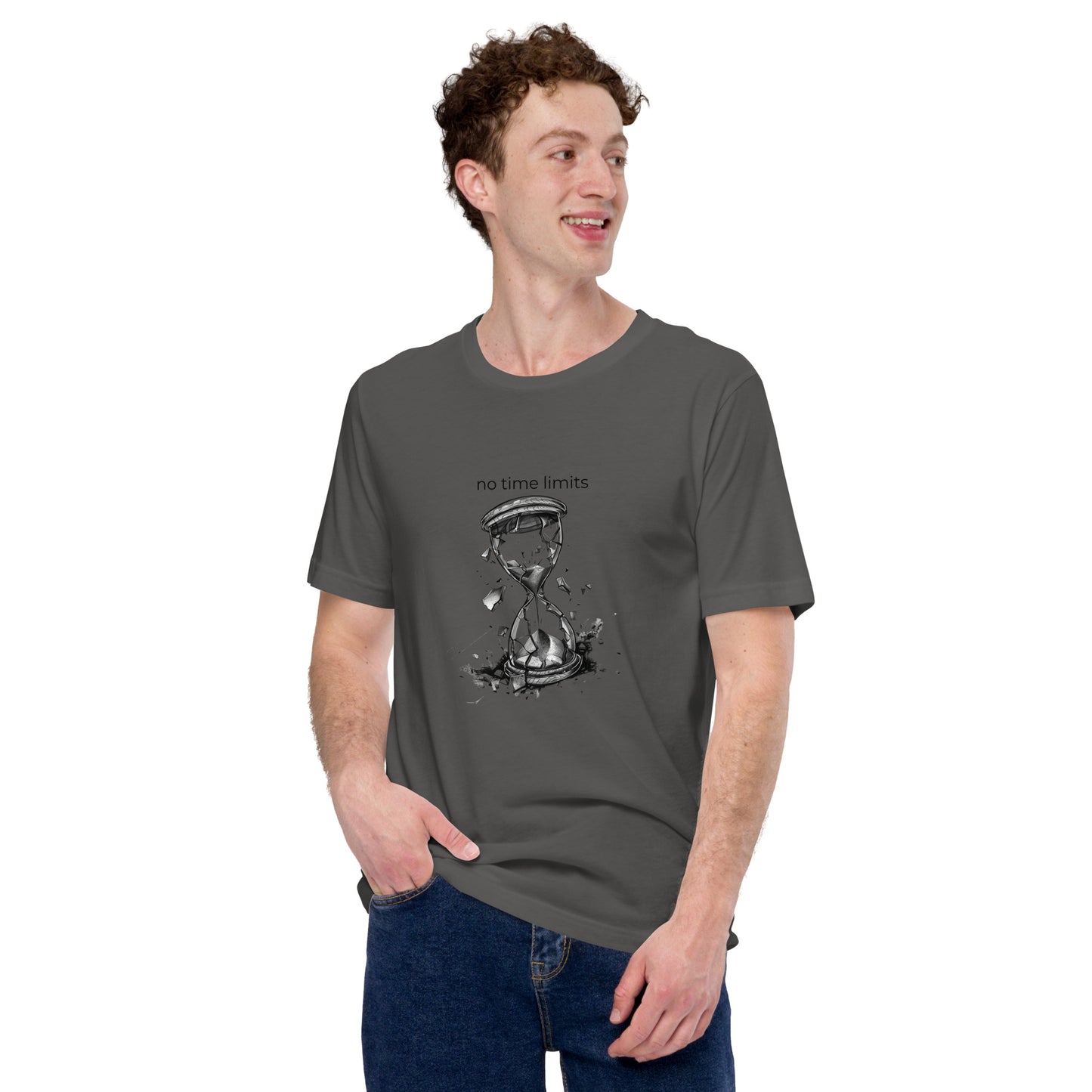No Time Limits Hourglass Graphic Tee - Surrealist Minimalist Art T-Shirt