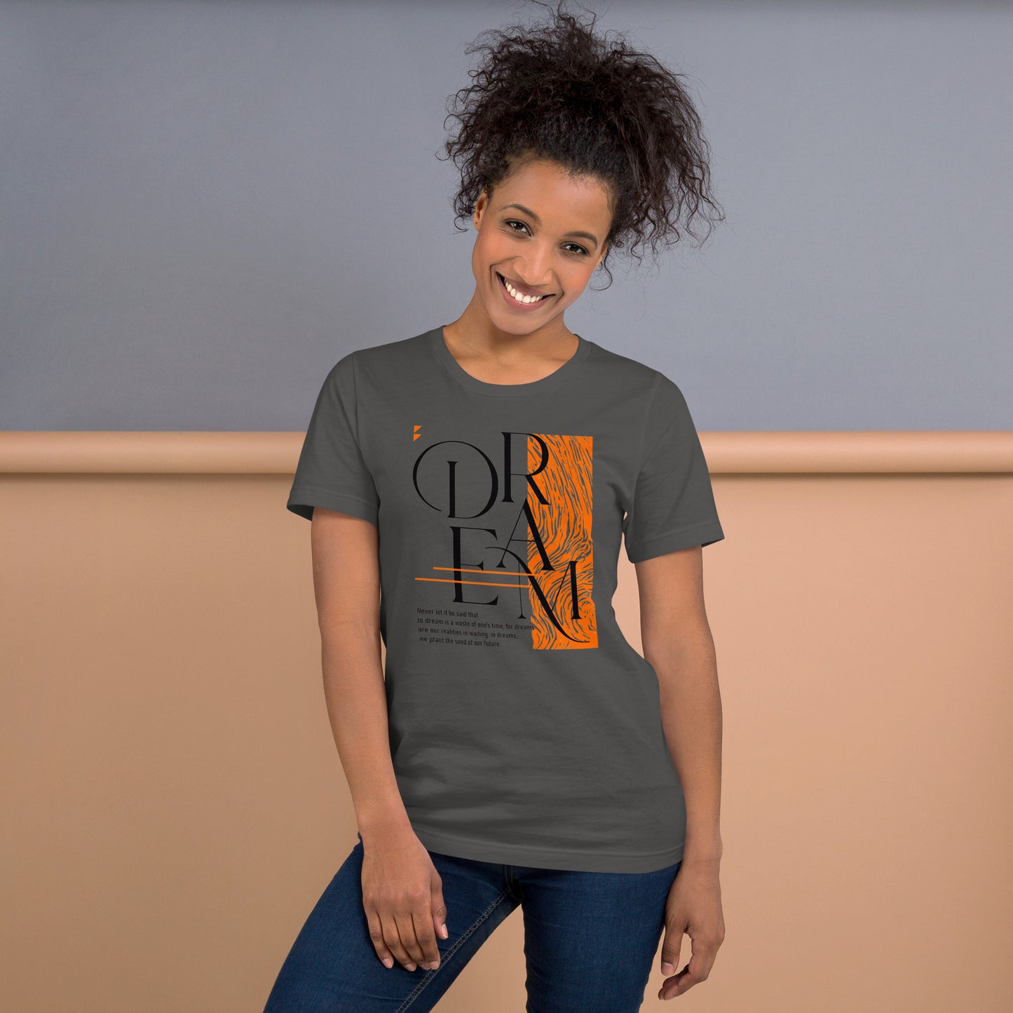 Dream Avant-Garde Typographic Tee - Abstract Minimalist Women's Streetwear T-Shirt