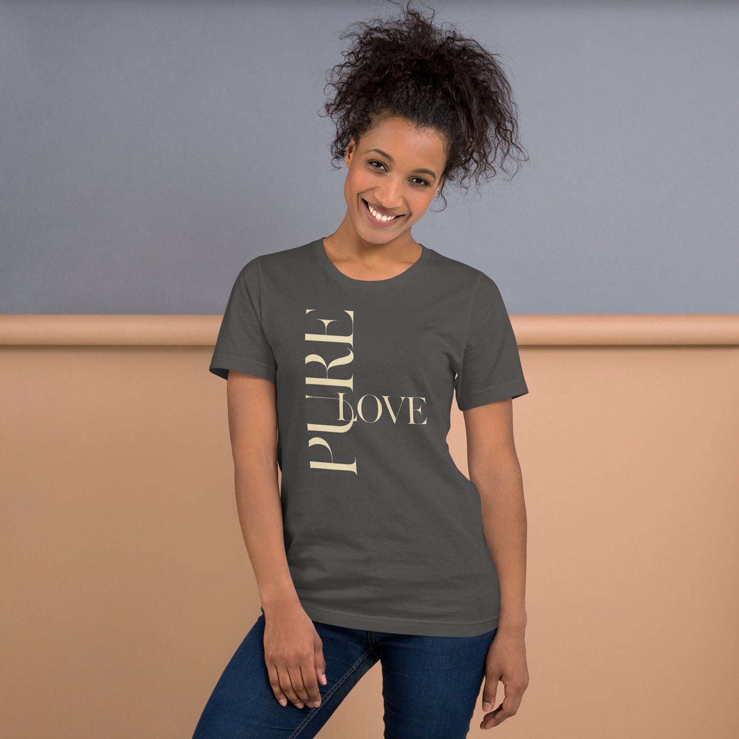 "Pure Love" Modern Typography Shirt – Premium Aesthetic Graphic Tee