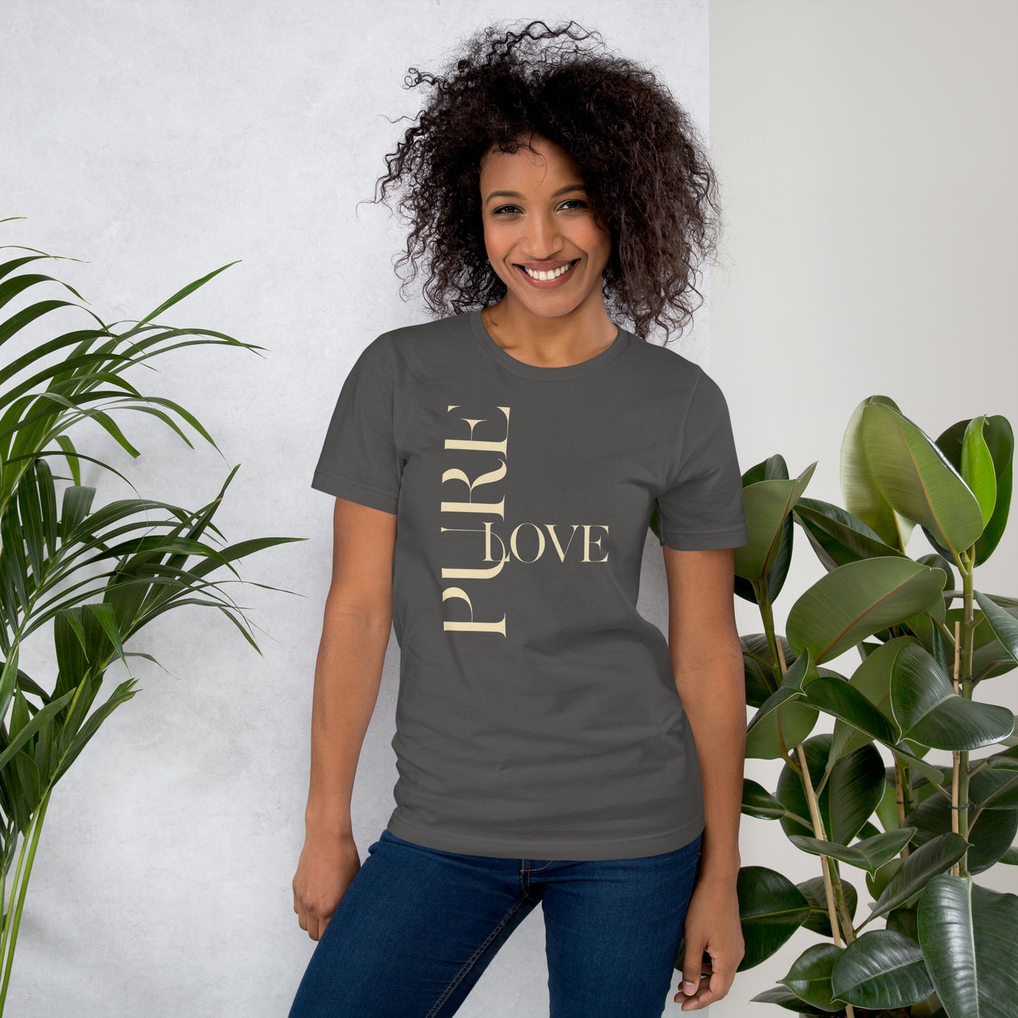 "Pure Love" Modern Typography Shirt – Premium Aesthetic Graphic Tee
