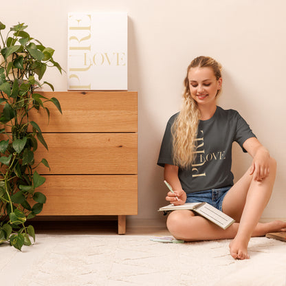 "Pure Love" Modern Typography Shirt – Premium Aesthetic Graphic Tee